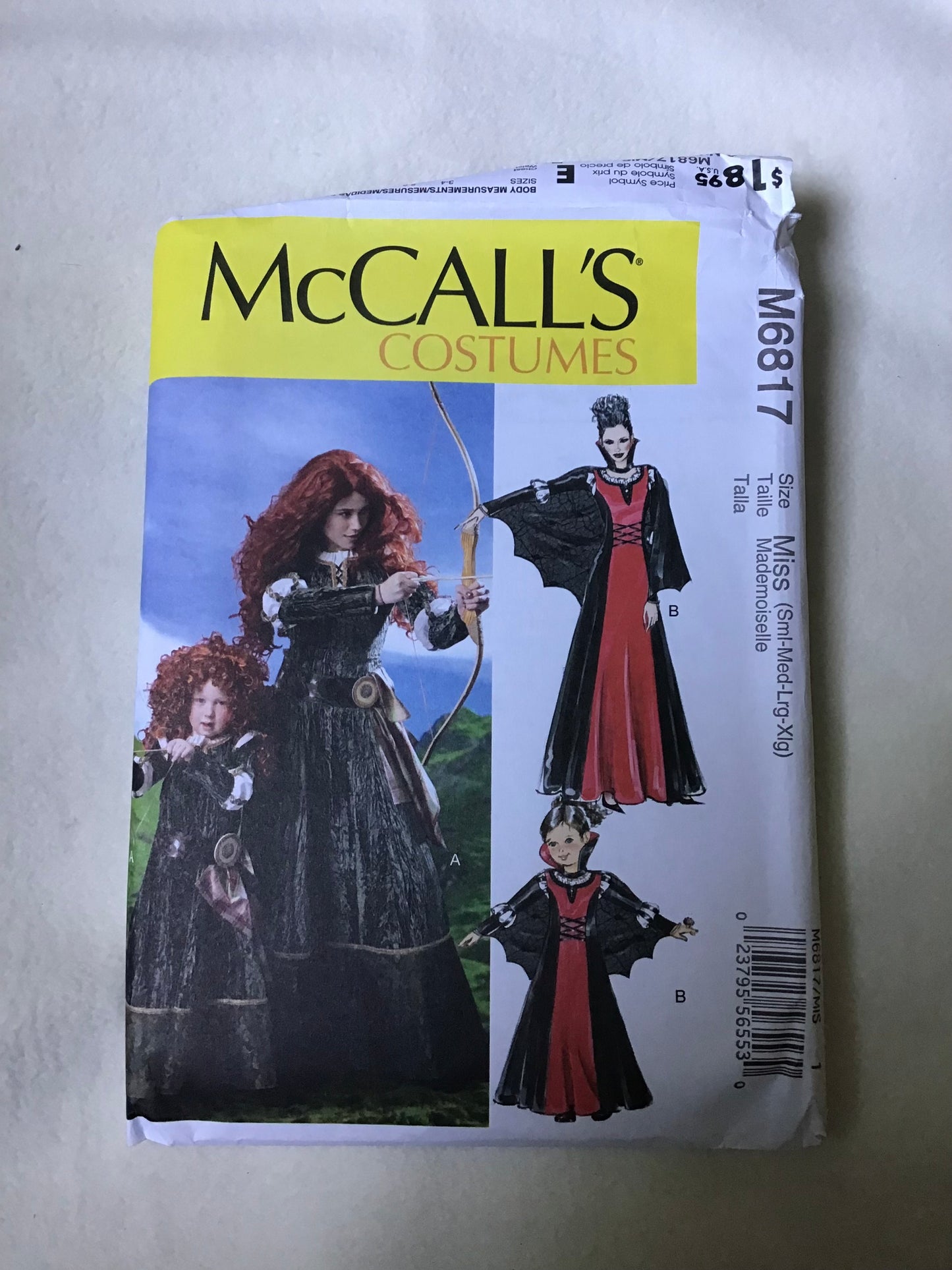 Pattern McCall's M6817 Women's Brave Inspired Costume Dresses Sizes S-XL