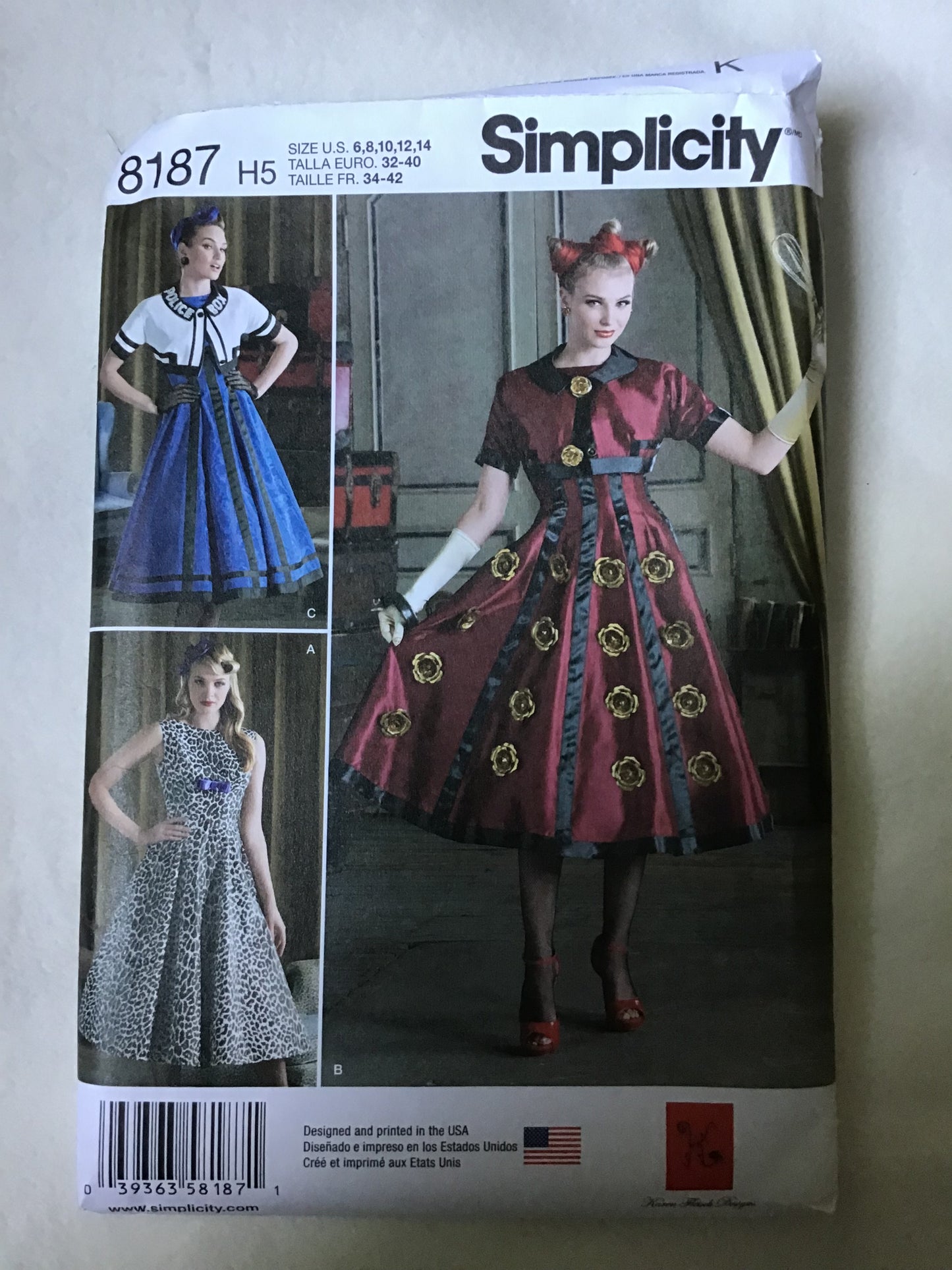 Pattern Simplicity 8187 Women's Costume Doctor Who Inspired Dresses and Jackets Size 6-14