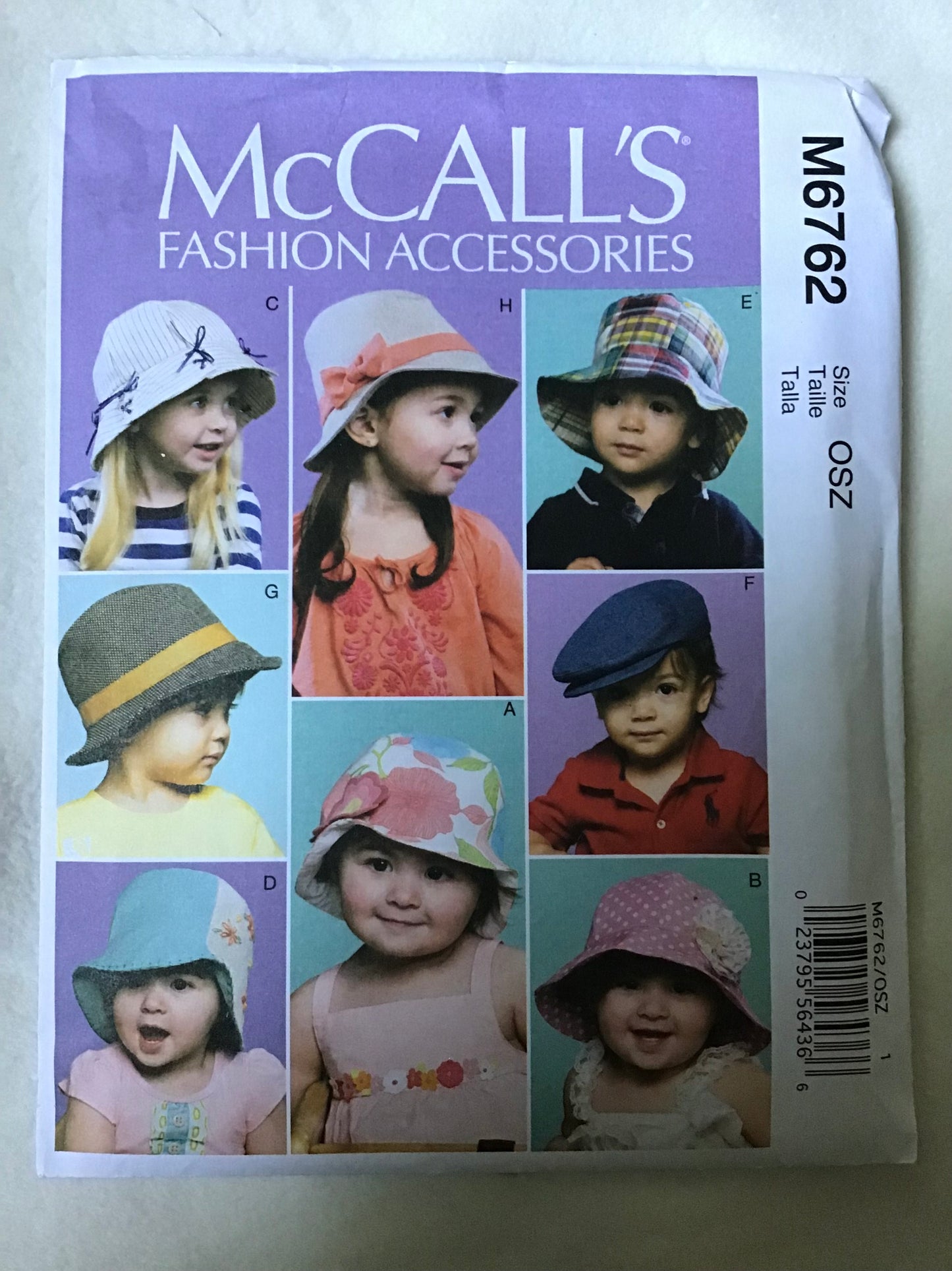 Pattern McCall's Fashion Accessories M6762 Toddler Hats