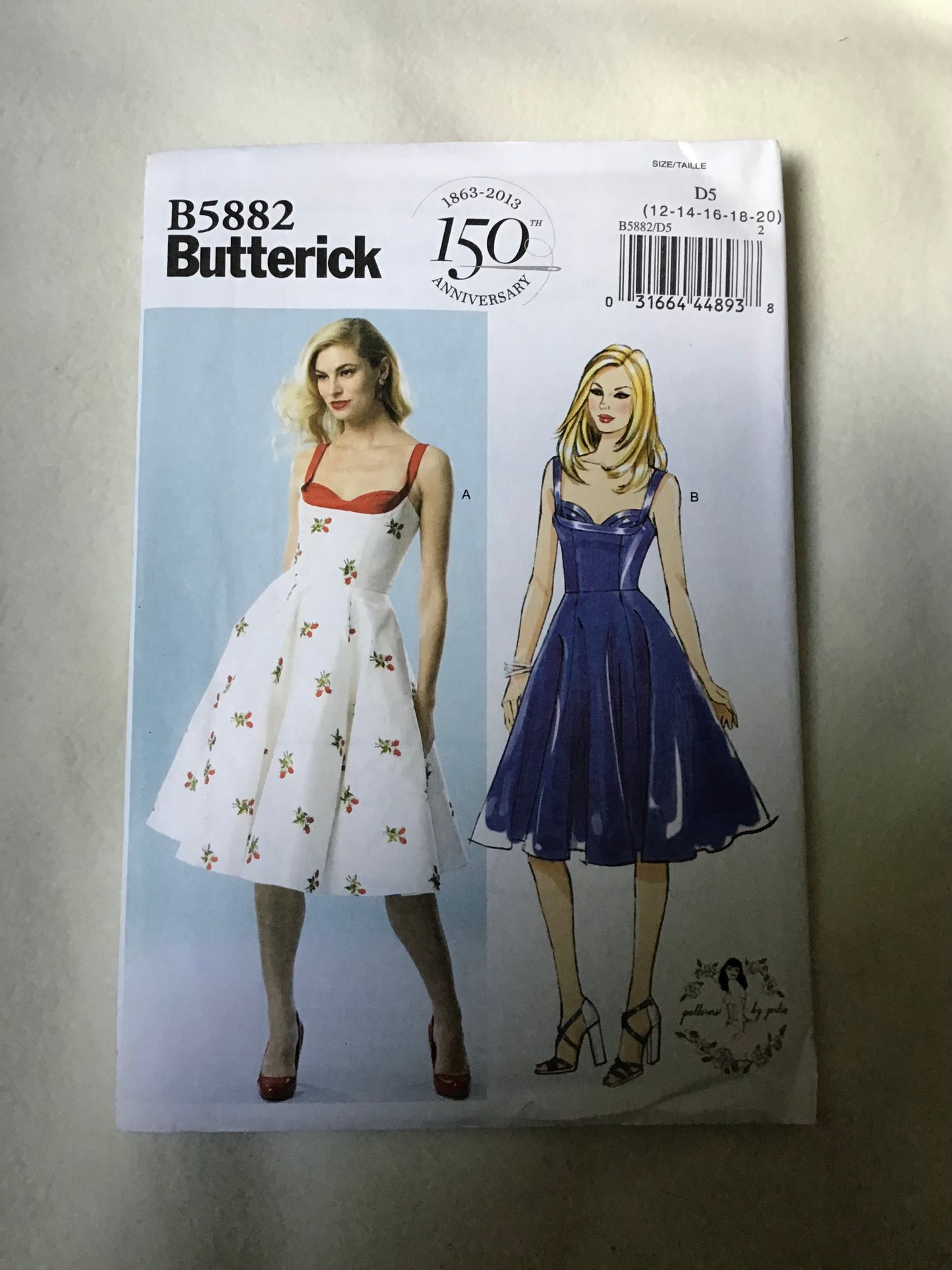 Pattern Butterick B5882 Patterns by Gertie Women's Dress Size 12-20
