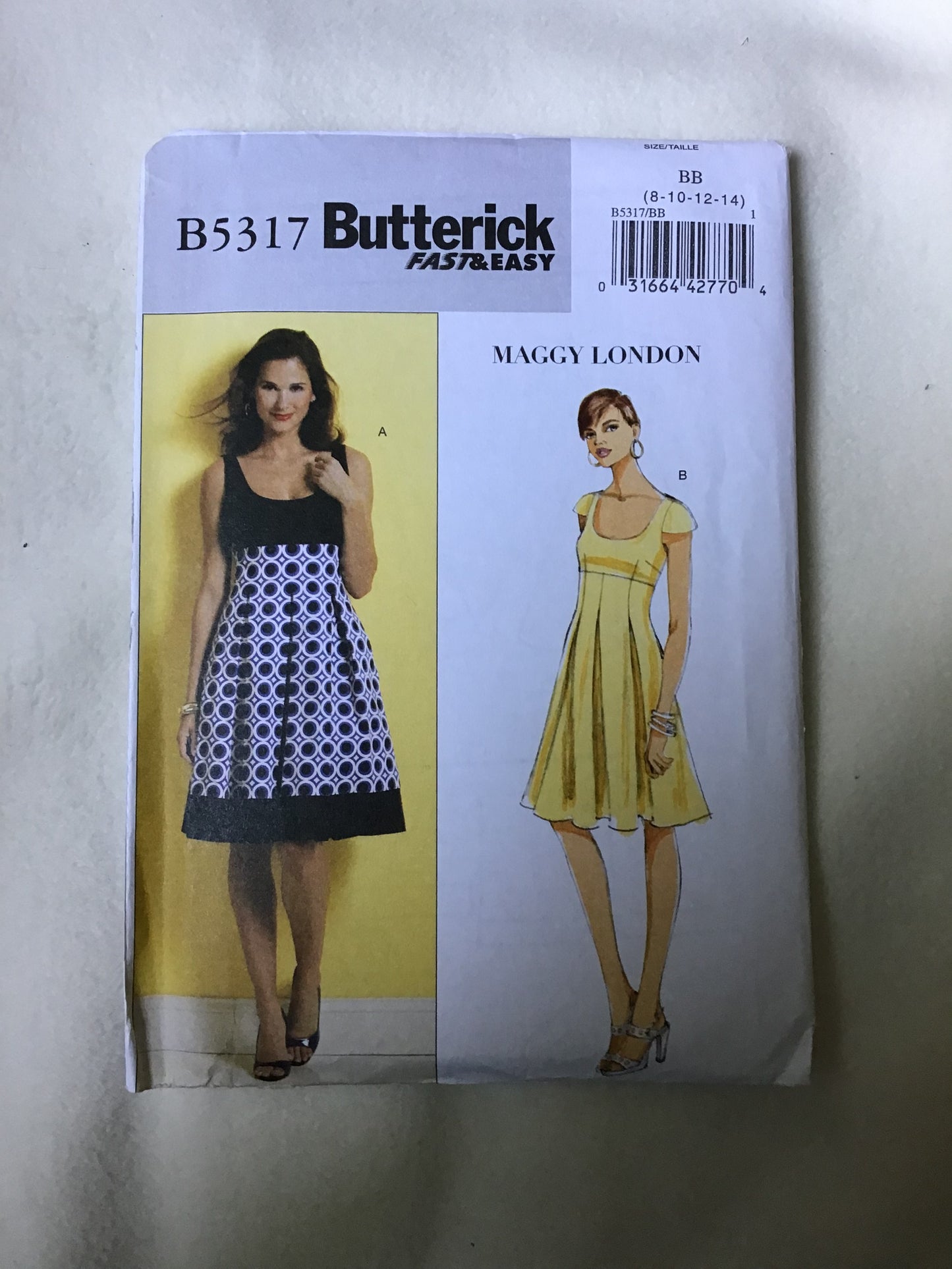 Pattern Butterick B5317 Maggy London Women's Dress Size 8-14