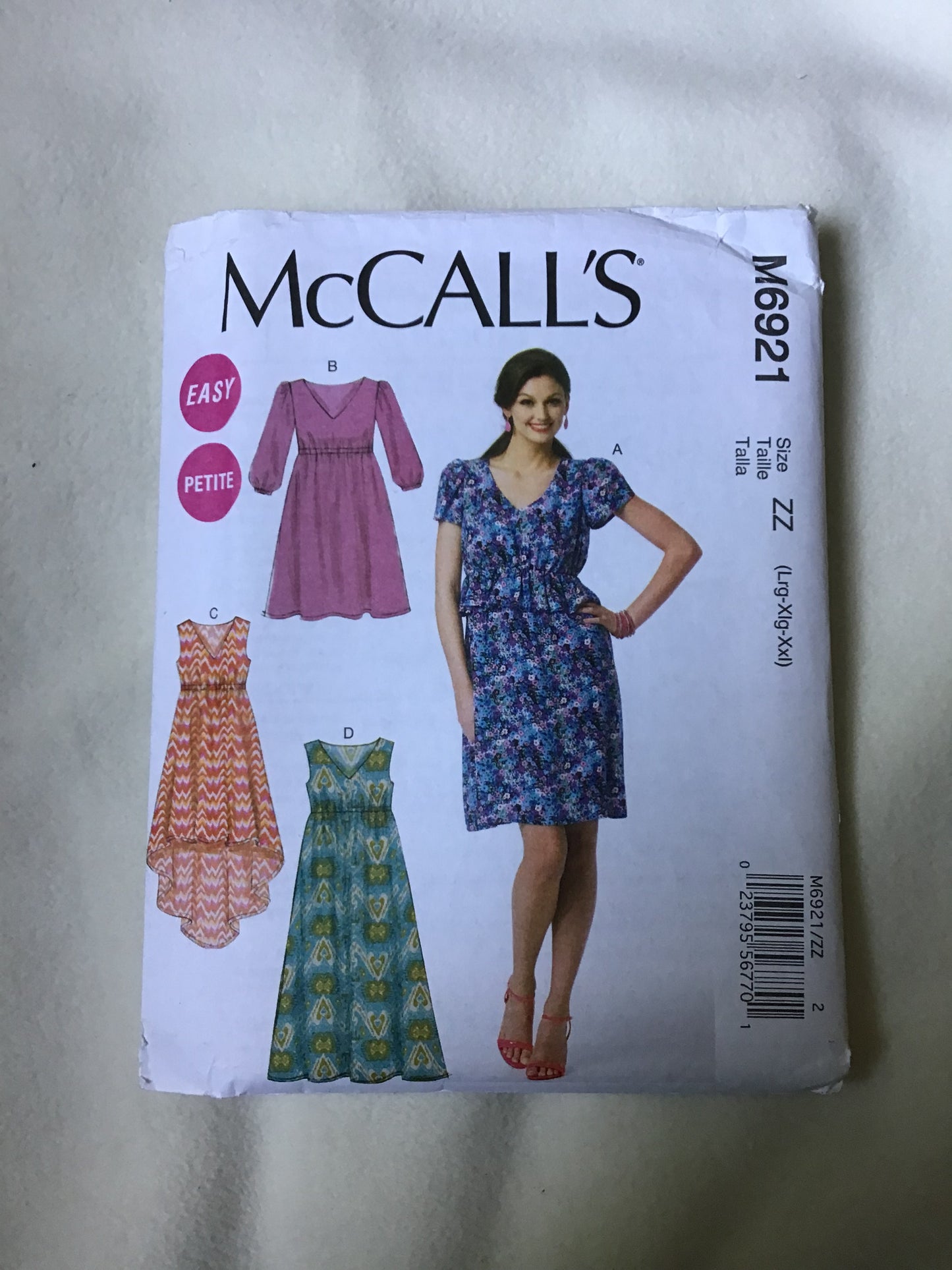 Pattern McCall's M6921 Women's Petite Dresses Size L-XXL