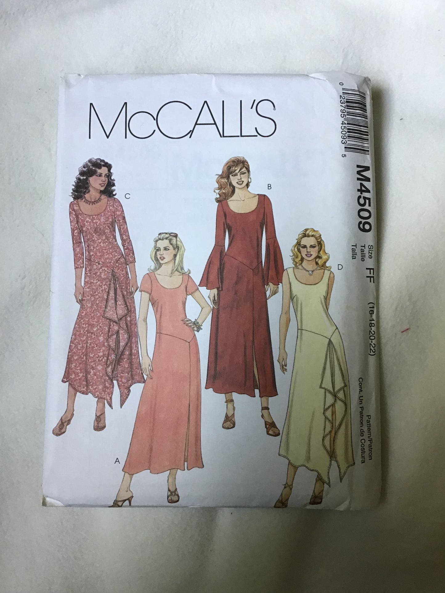 Pattern McCall's M4509 women's Dresses Size 16-22