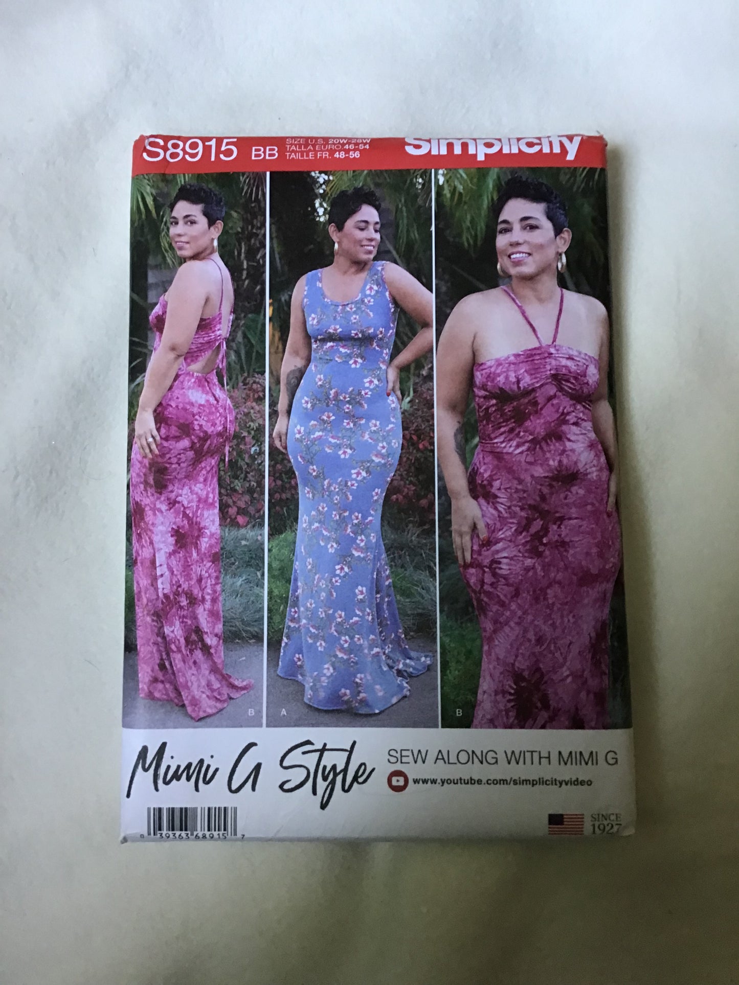 Pattern Simplicity S8915 Mimi G Style Women's Knit Maxi Dresses Size 20-28W