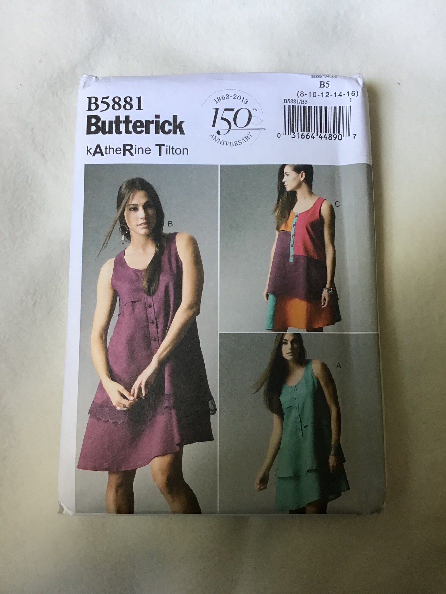 Pattern Butterick B5881 Katherine Tilton Women's Dress Size 8-16