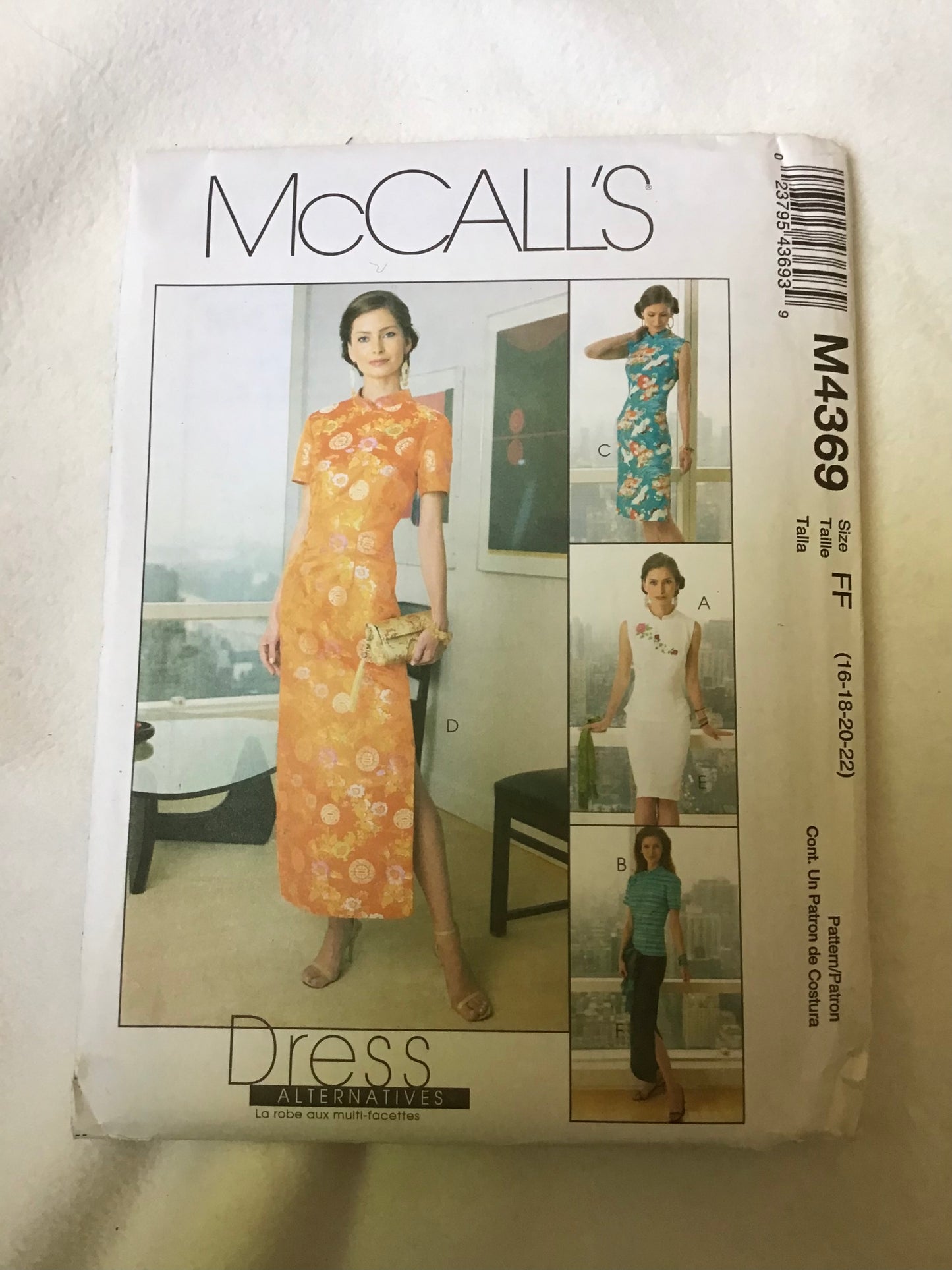 Pattern McCall's M4369 Misses' Tops, Dress & Skirt Size 16-22