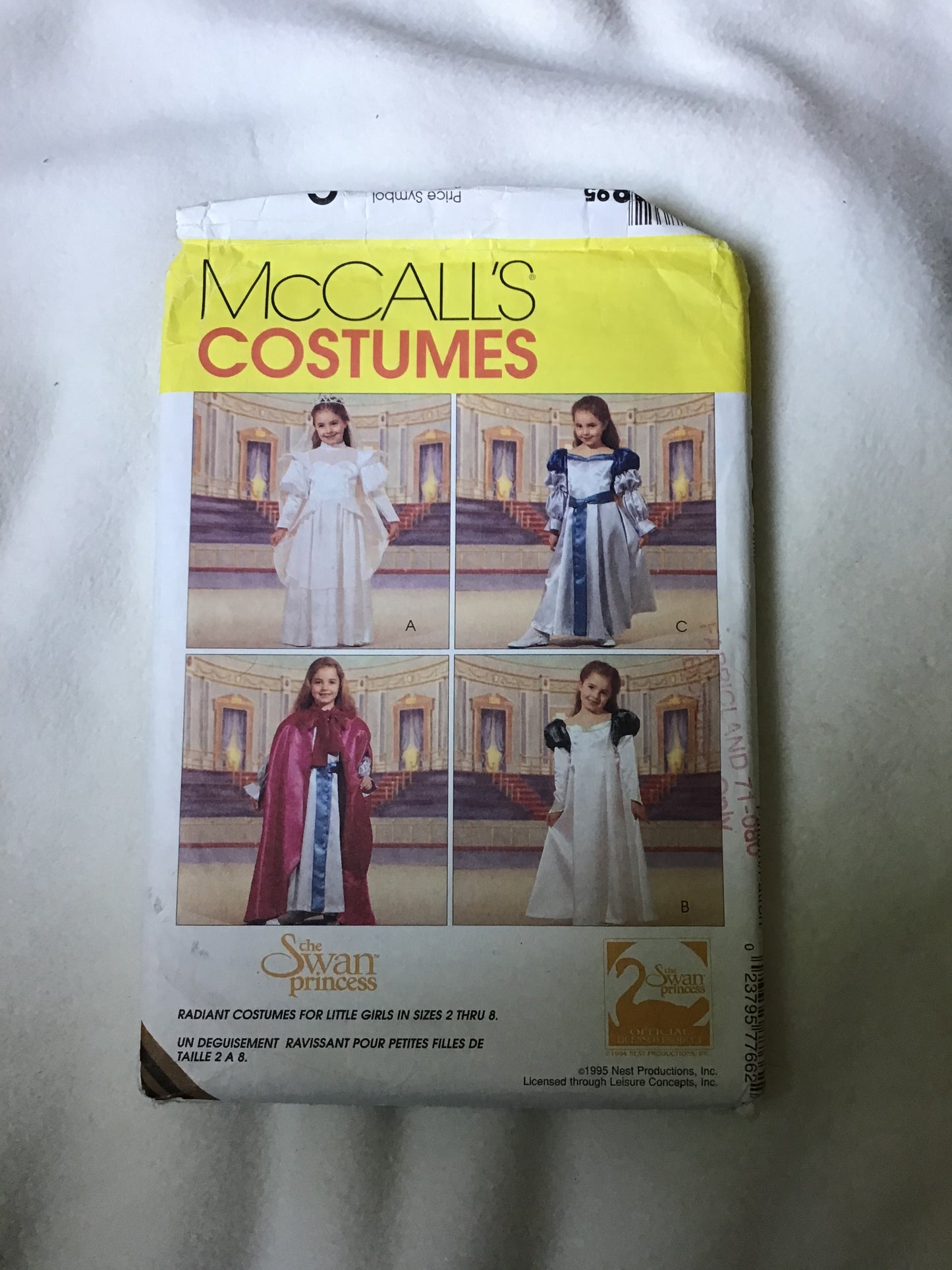 Pattern McCall's 7766 Children's The Swan Princess Costumes Size 3, 4