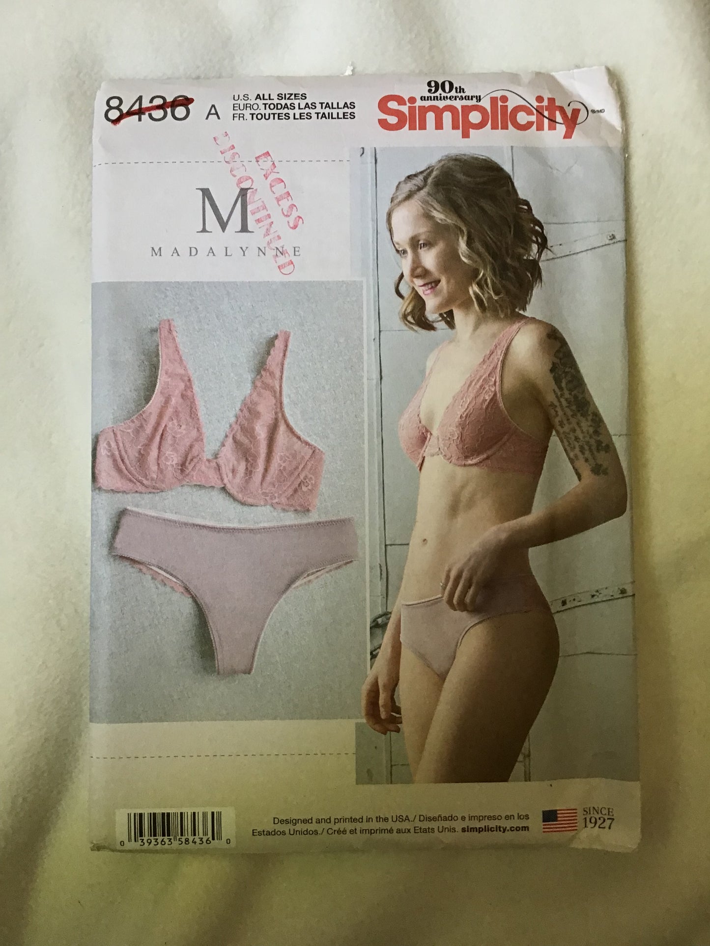 Pattern Simplicity 8436 Madalynne Misses' Plunge Bra & Panties Size XS-XL