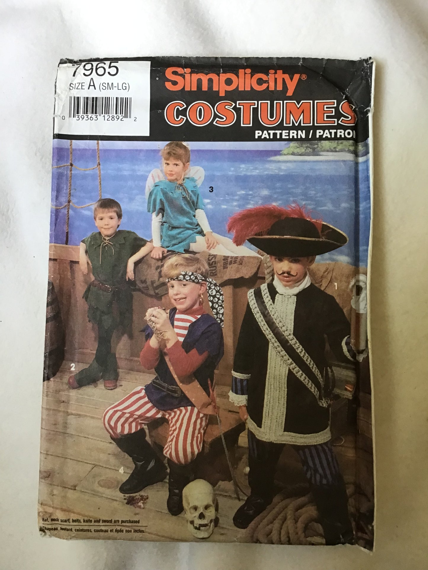 Pattern Simplicity 7965 Boys Peter Pan Inspired Costumes Size S-L