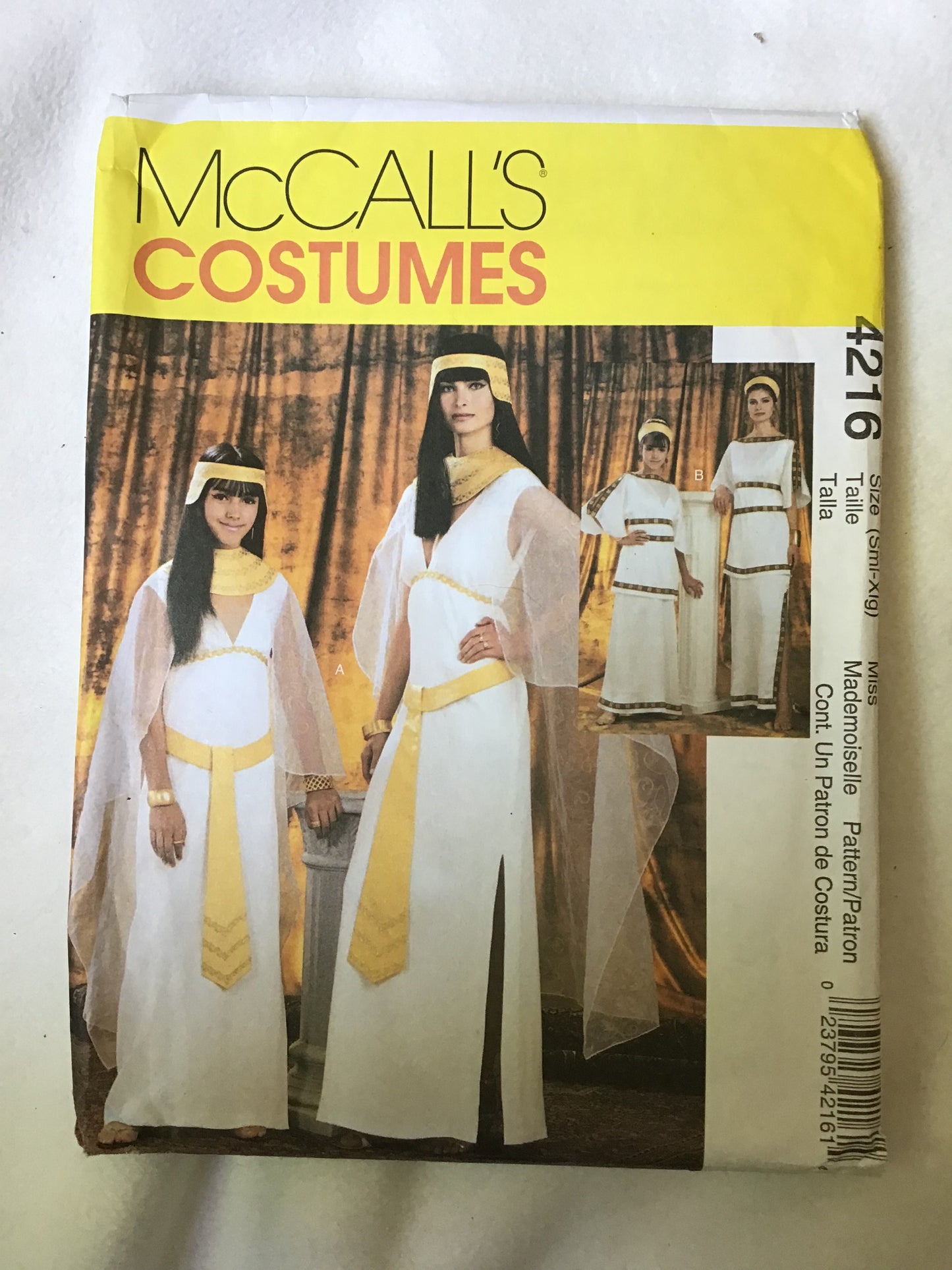 Pattern McCall's Costumes 4216 Women's Cleopatra and Greek Costumes Size S-XL