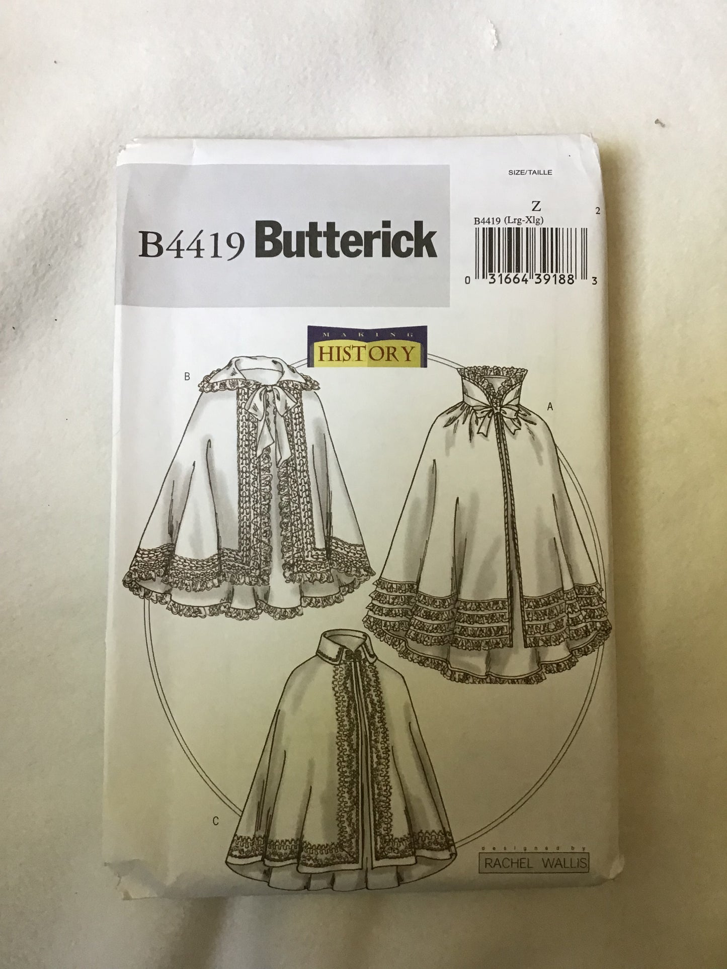 Pattern Butterick B4419 Making History Women's Cloaks Size L, XL