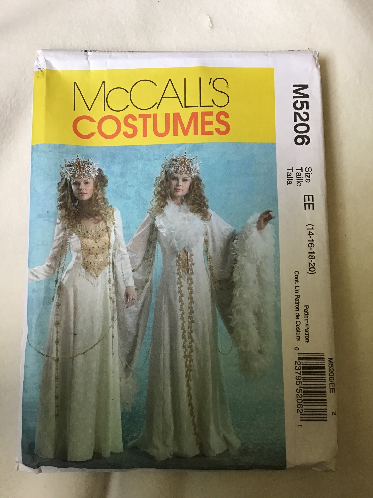 Pattern McCall's M5206 Women's Snow Queen Costume Size 14-20