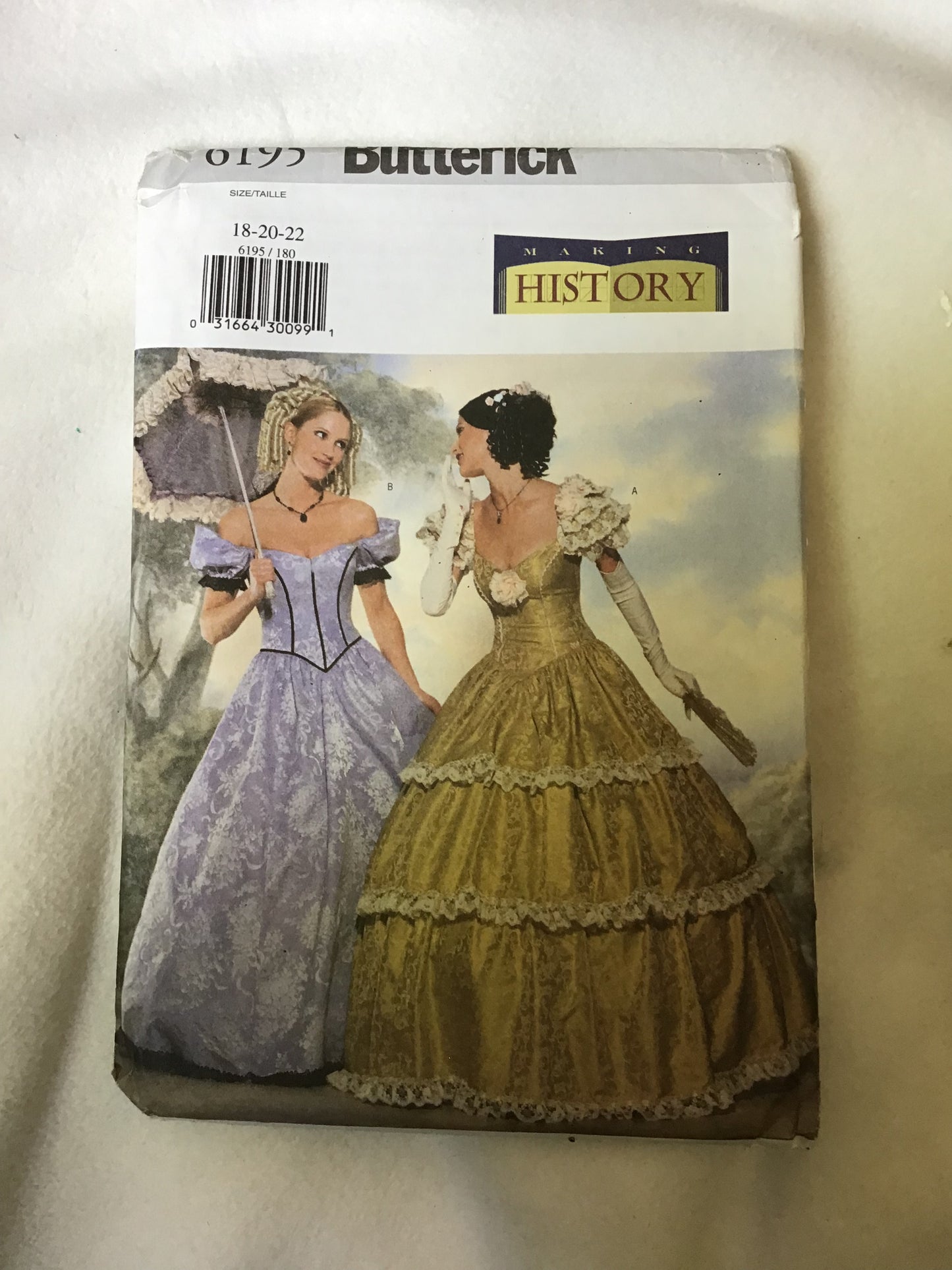 Pattern Butterick 6195 Making History Women's Civil War Era Dresses Size 18-22