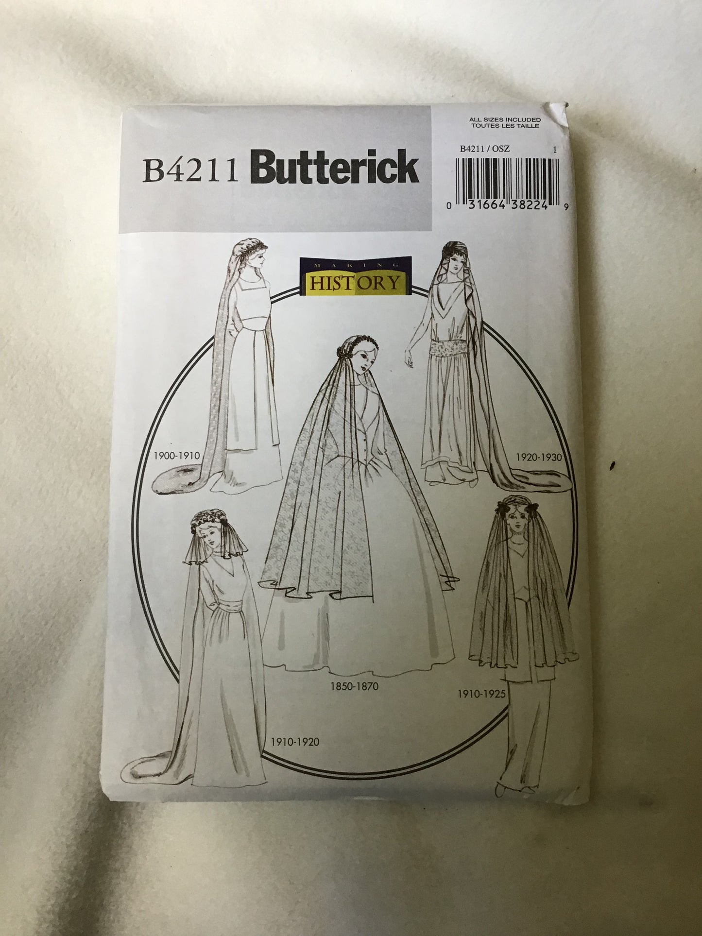 Pattern Butterick B4211 Making History Bridal Veils All Sizes Rare OOP