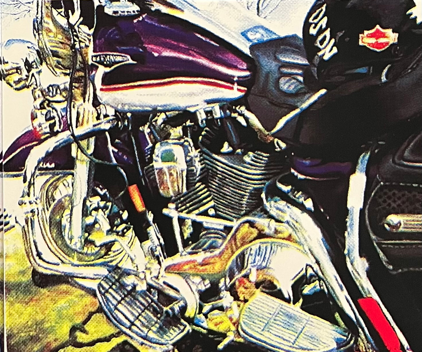 Motorcycle Purple Harley Print by Kristin Wallace
