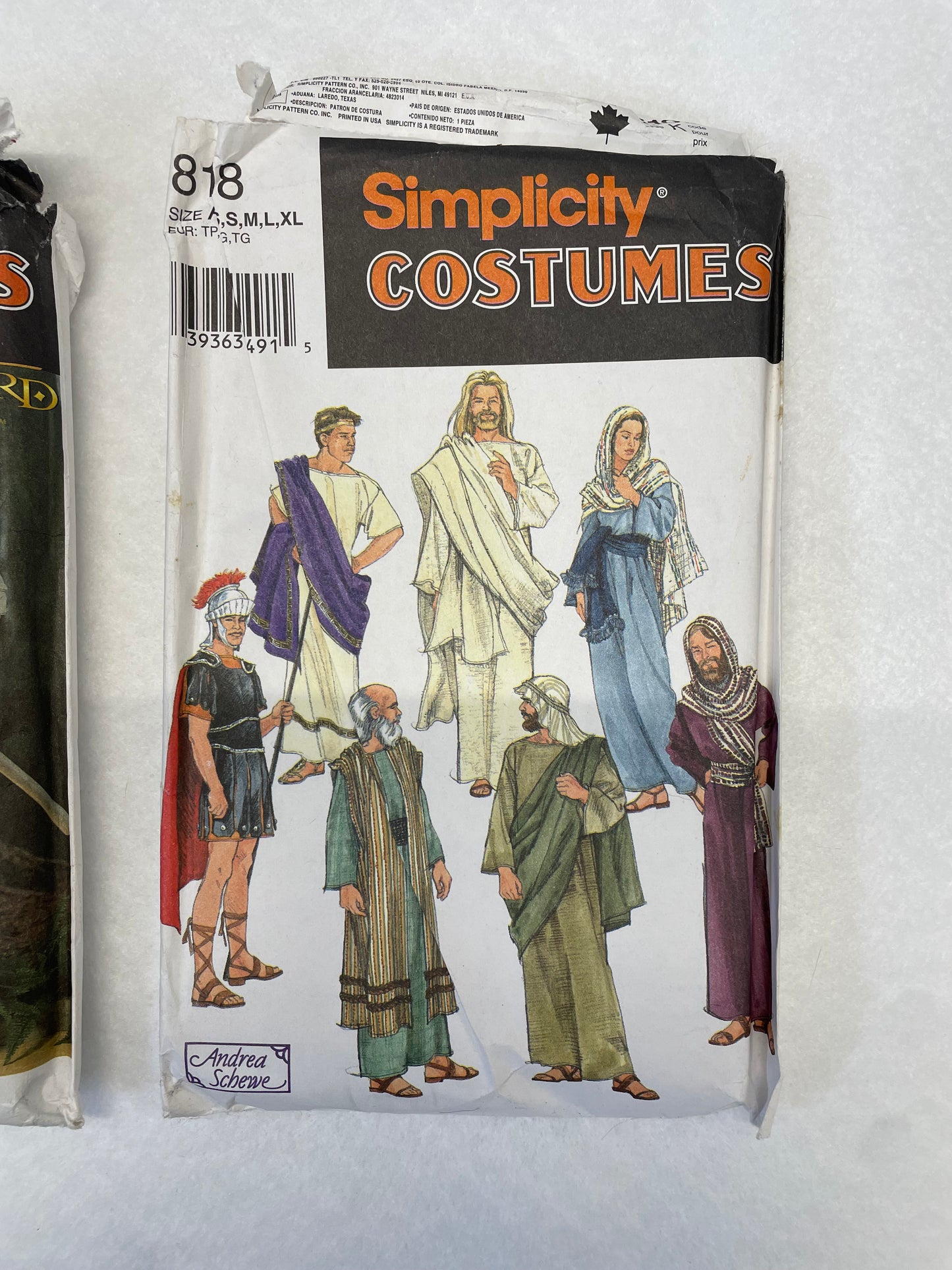 Simplicity Pattern 8108 Men's Passion Play Biblical Costumes Size XS-XL