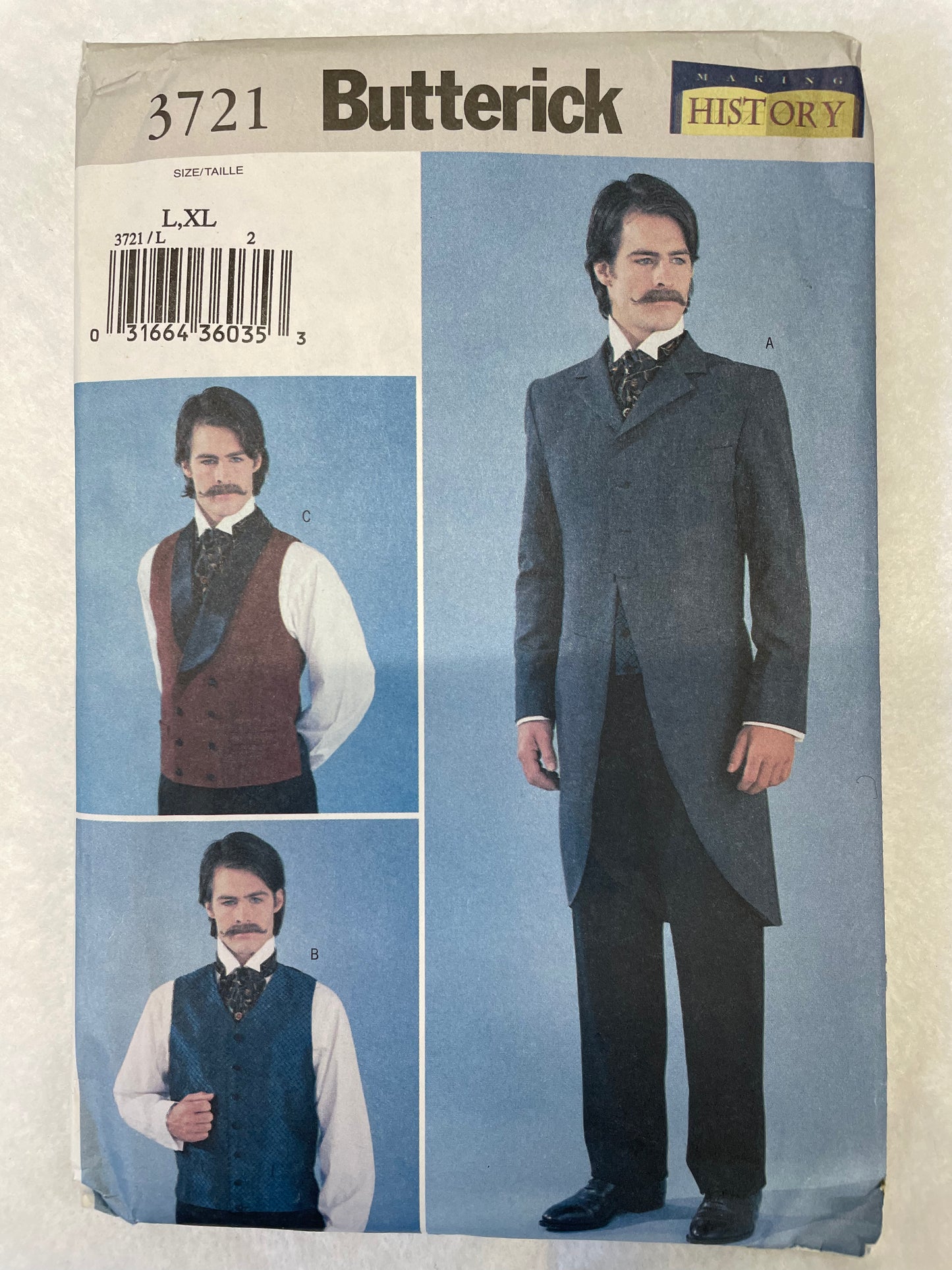 Pattern Butterick 3721 Men's Costume Size L, XL