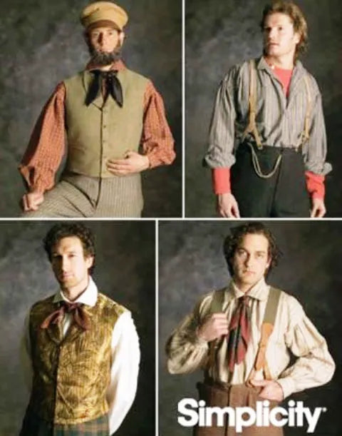 Simplicity Pattern 5037 Men's Costume Vest and Hat Size 46-52