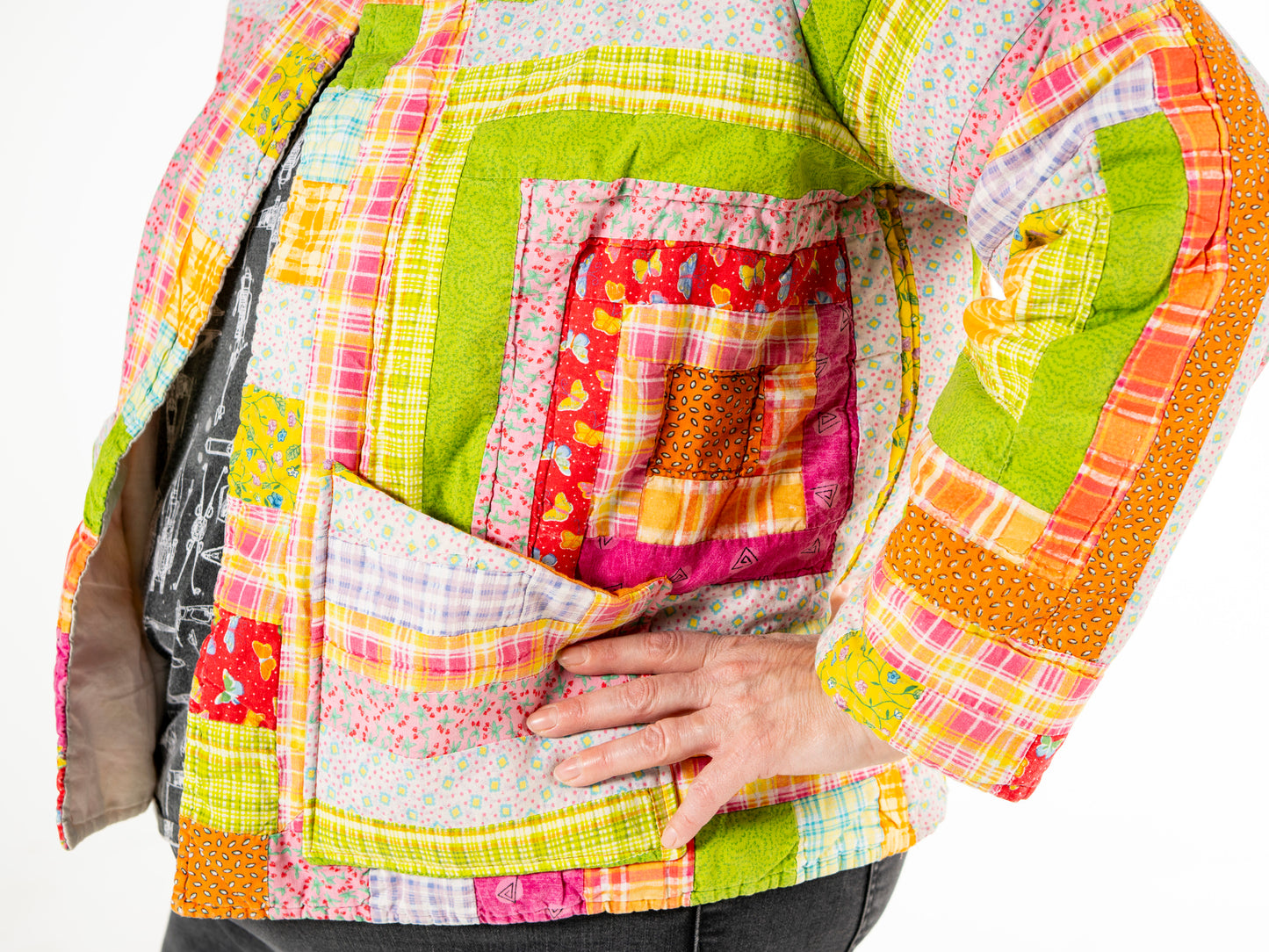 Quilt Coat Handmade Orange No Zip