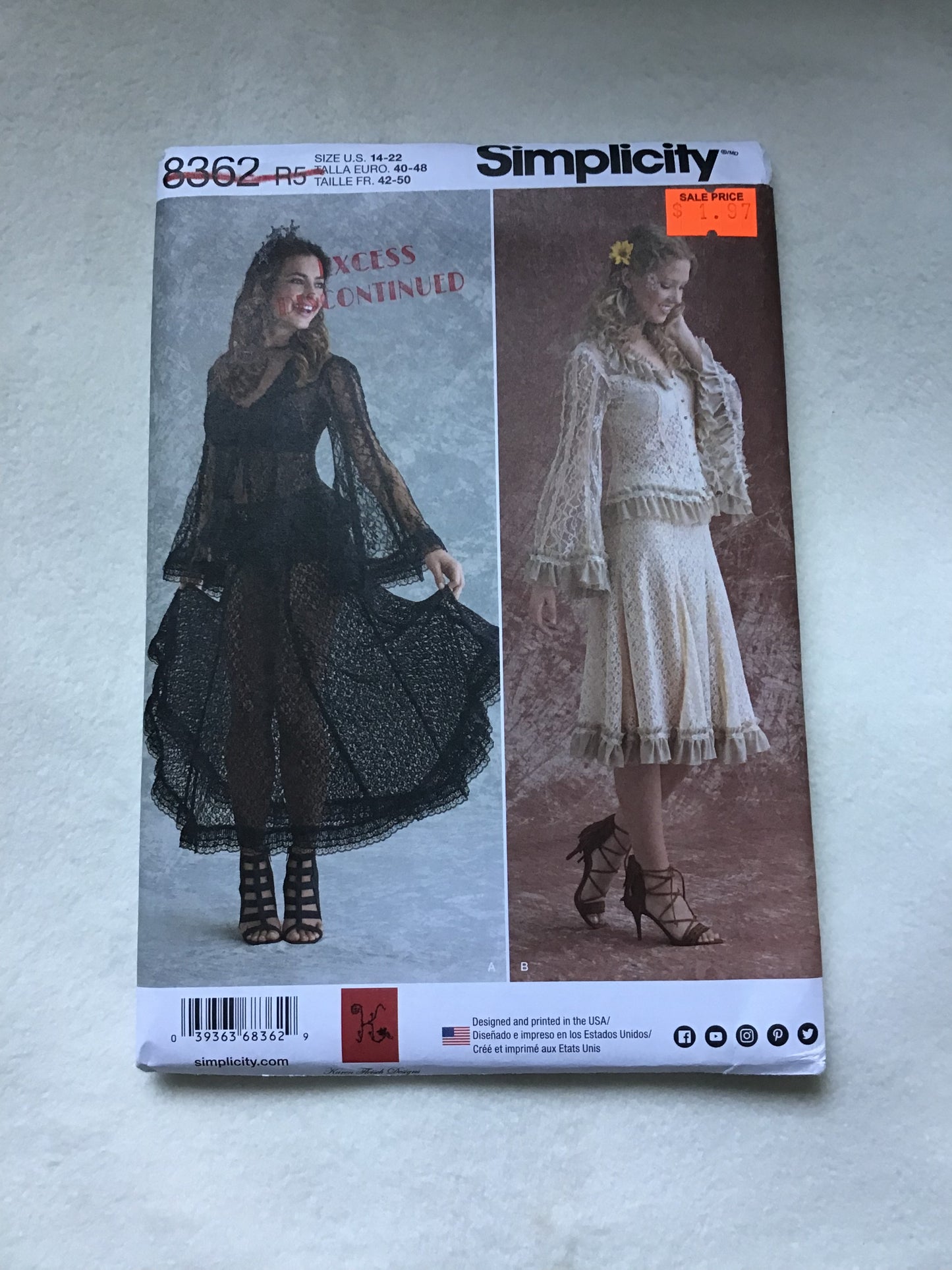 Pattern Simplicity 8362 Women's Lace Blousees and Skirts Size 6-22