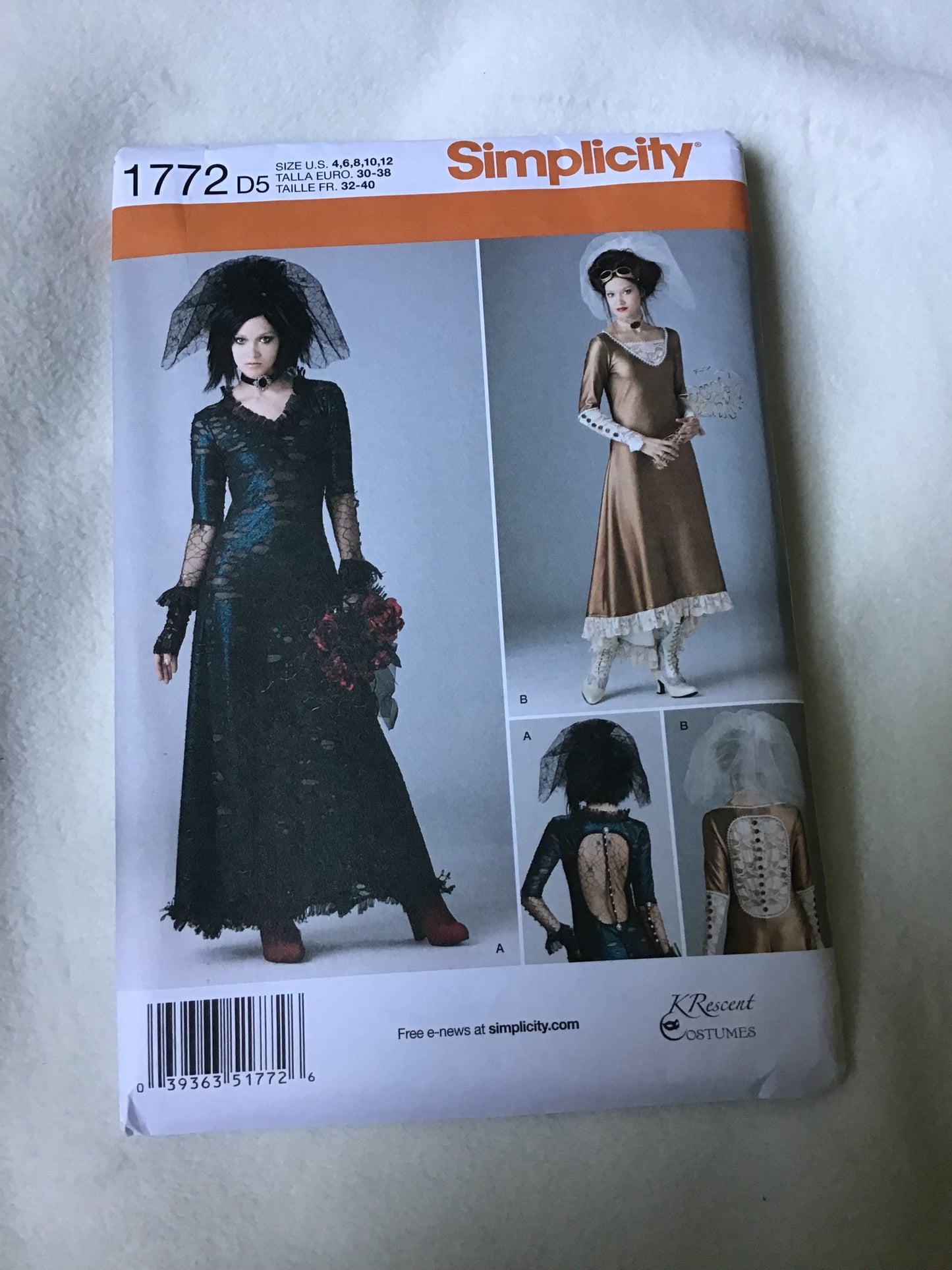 Pattern Simplicity 1772 Women's Dress Costume Size 4-20
