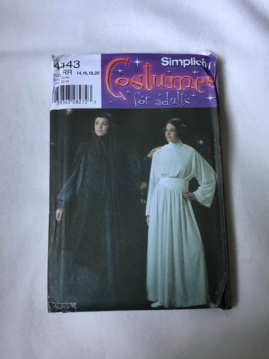 Pattern Simplicity 4443 Costumes for Adults Women's Costumes Size 14-20