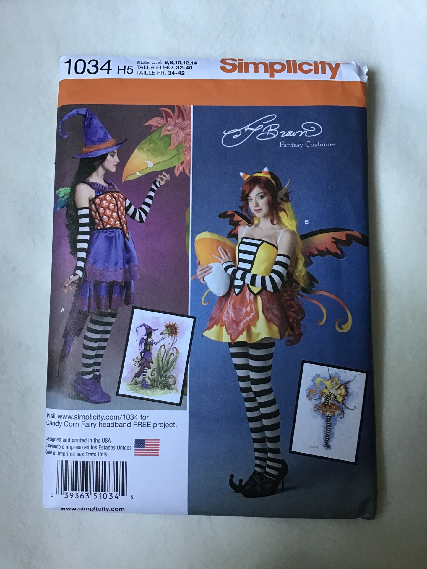 Pattern Simplicity 1034 Amy Brown Fantasy Women's Costumes Size 6-14