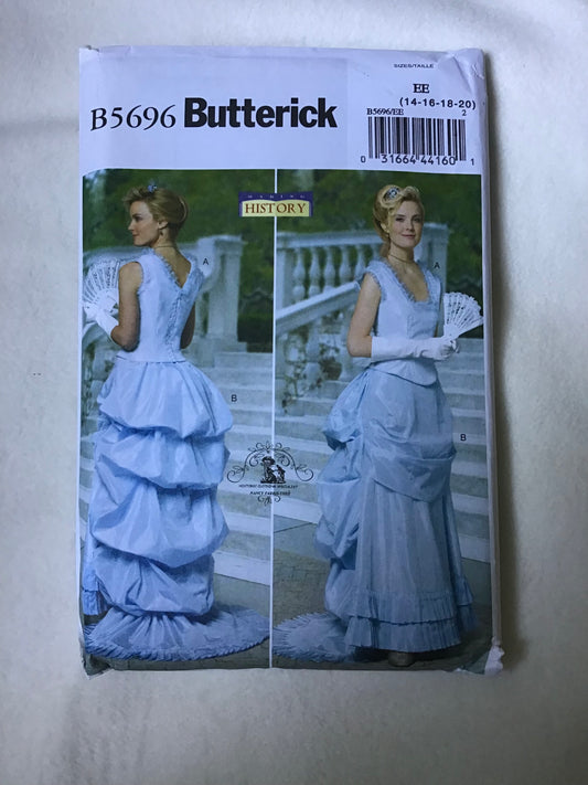 Pattern Butterick B5696 Making History Women's Ball Gown Top and Skirt