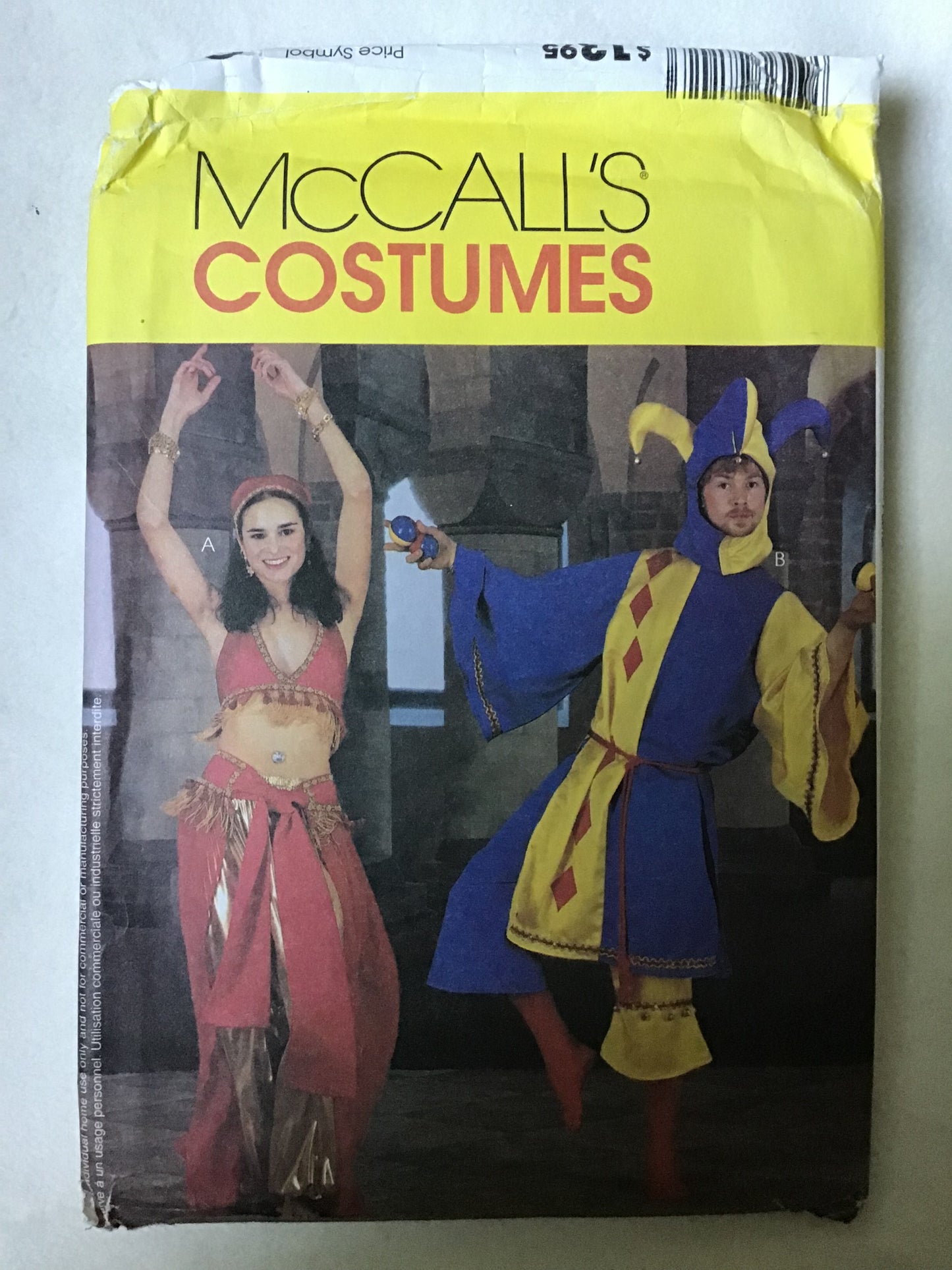 Pattern McCall's Costumes 2814 Jester and Belly Dancer Costumes