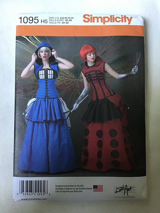 Pattern Simplicity 1095 Women's Tardis and Dalek Dress Costumes Size 6-14