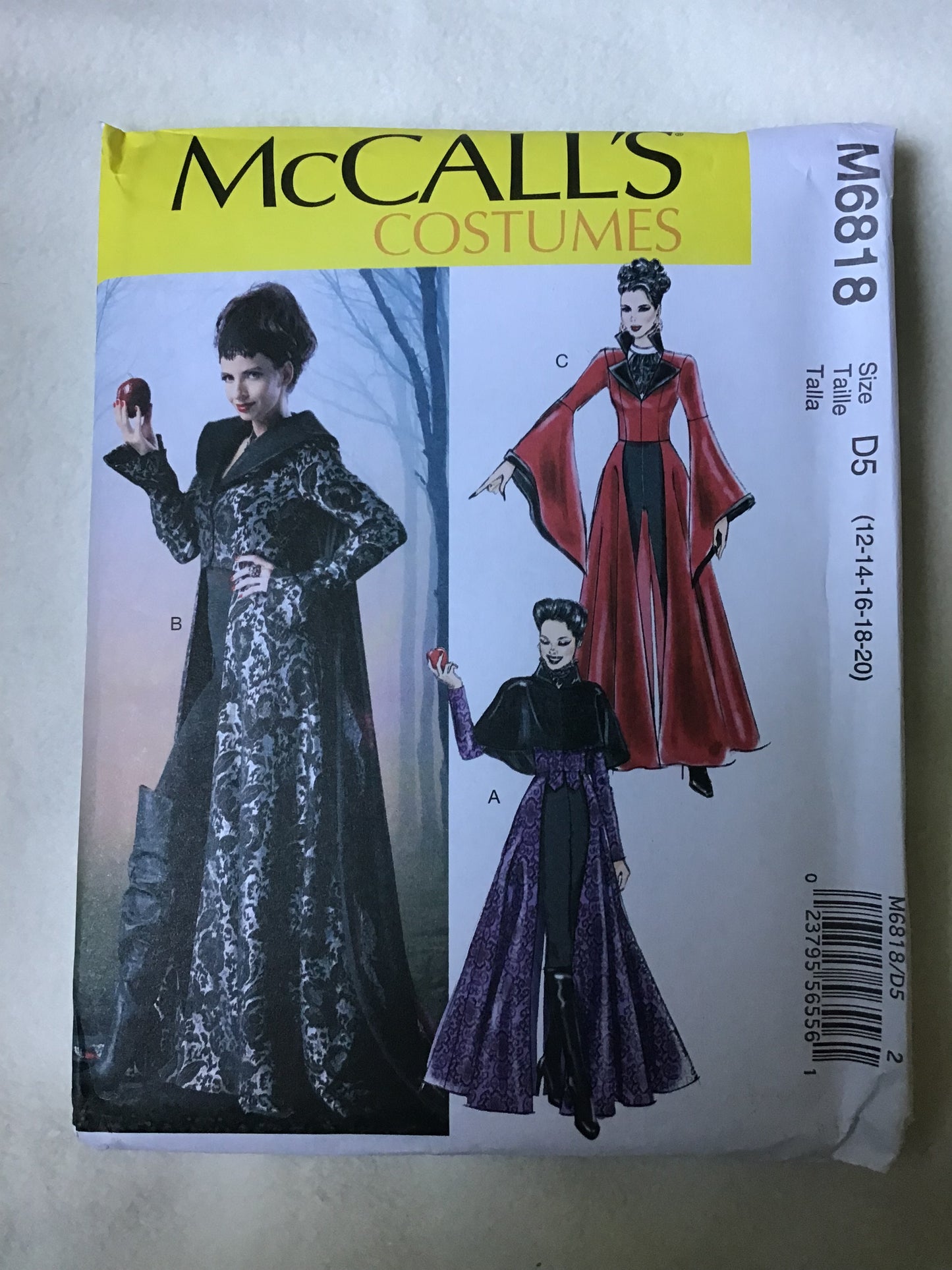 Pattern McCall's Costumes M6818 Women's Coats, Capelet, Necklace, Cape and Dickey Size 12-20