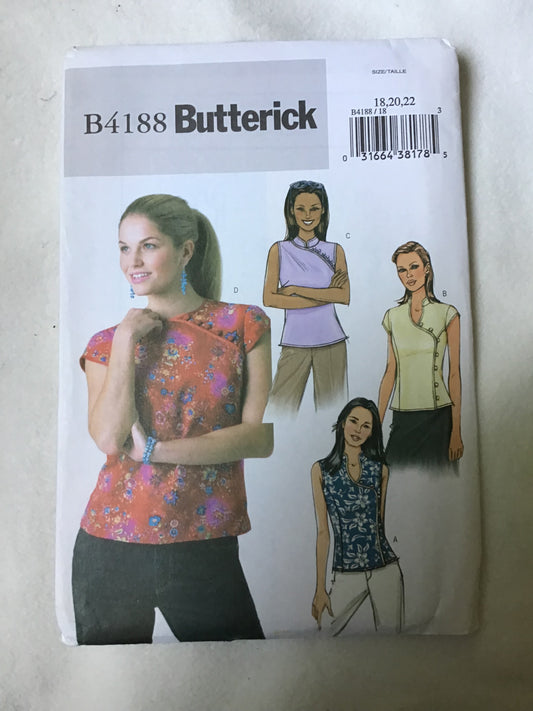 Pattern Butterick B4188 Women's Petite Top Size 6-22