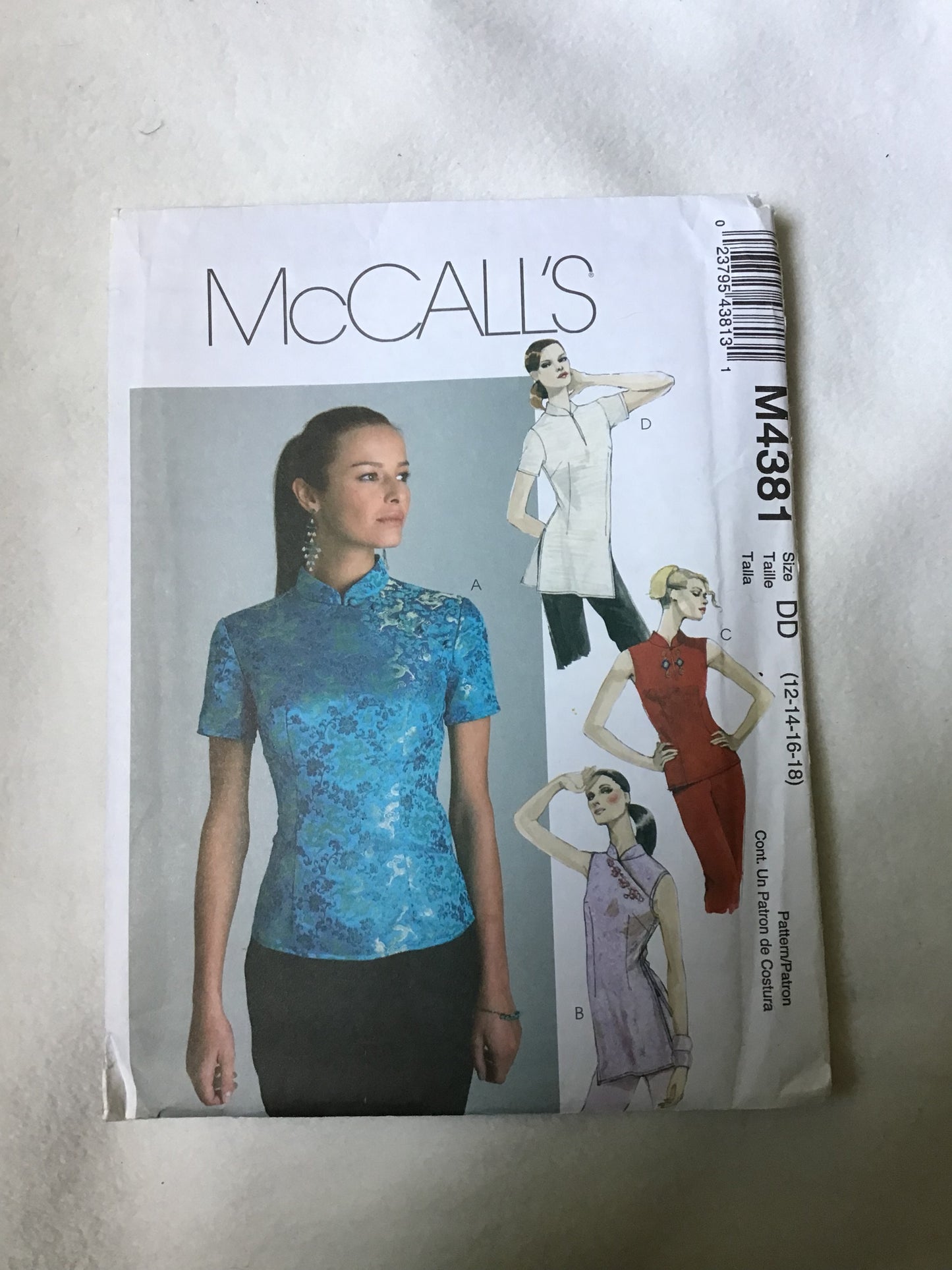 Pattern Butterick M4381 Women's Asian Inspired Tops Size 4-18