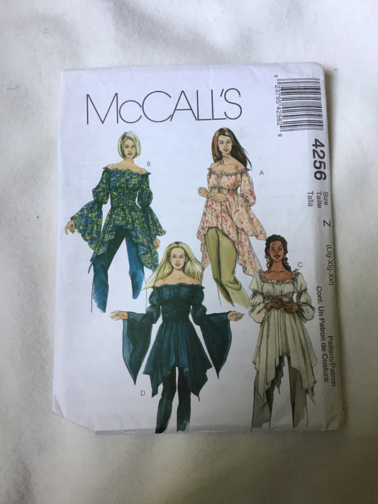 Pattern McCall's 4256 Women's Petite Tops Size 4-26