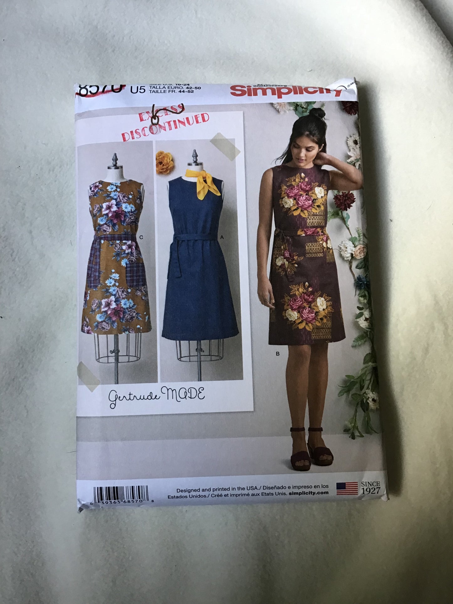 Pattern Simplicity 8570 Gertrude Made Women's Dress Size 16-24