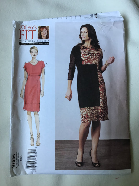 Pattern Vogue V1336 Todays Fit by Sandra Betzina Women's Dress
