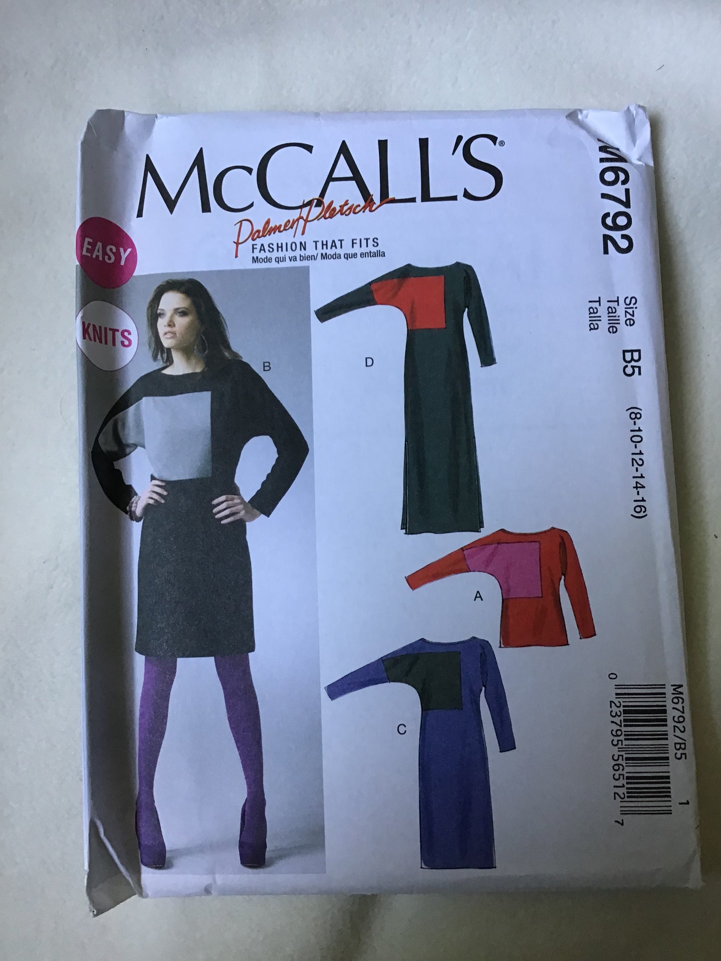 Pattern McCall's M6792 Women's Top and Dresses Size 8-16