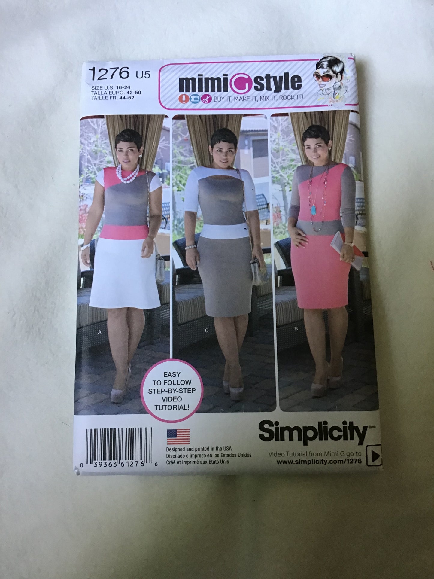 Pattern Simplicity 1276 Mimi G Style Women's Knit Dress with Bodice and Skirt Variations Size 16-24