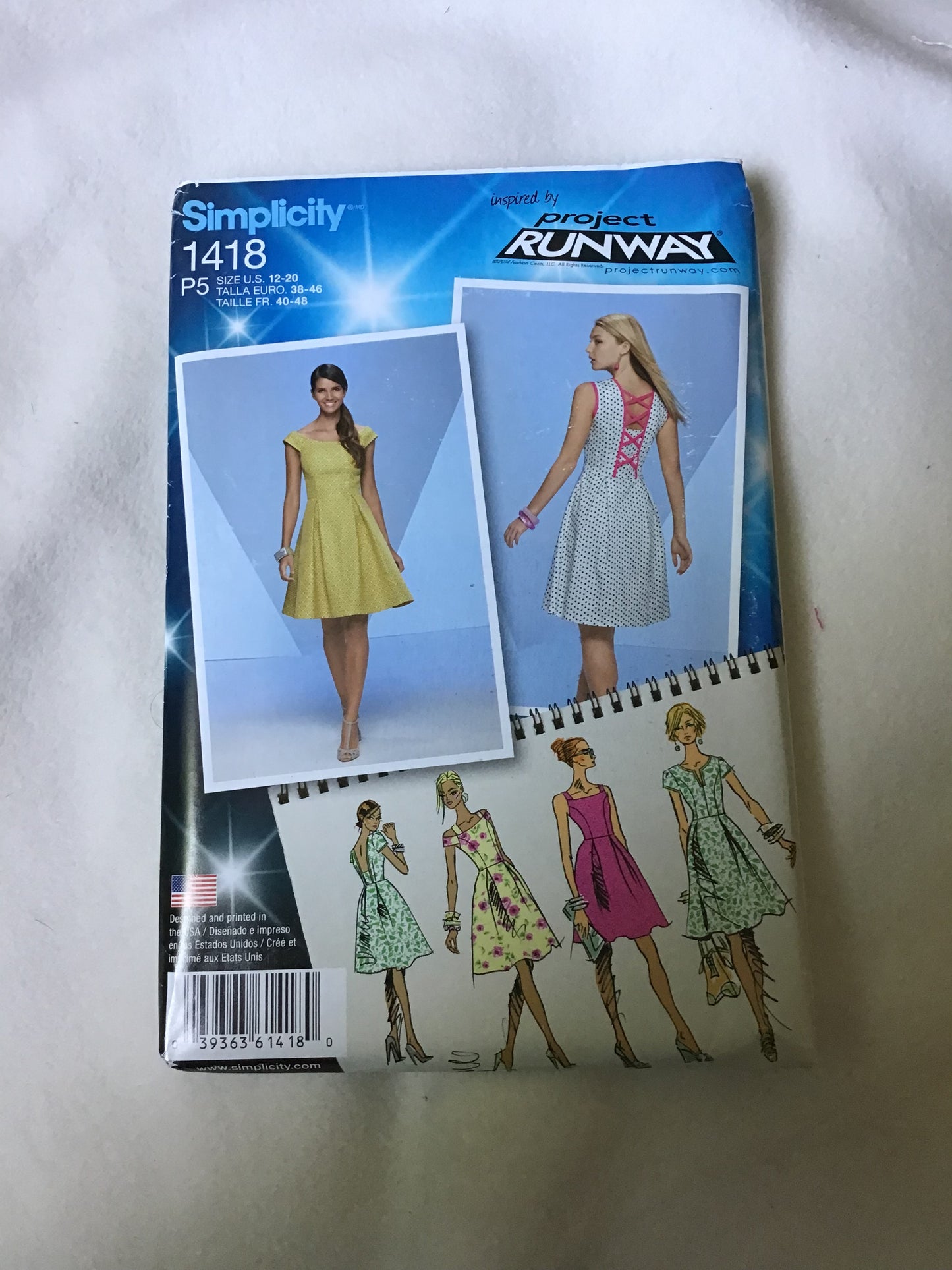 Pattern Simplicity 1418 Project Runway Women's Dress with Bodice Variations Size 12-20