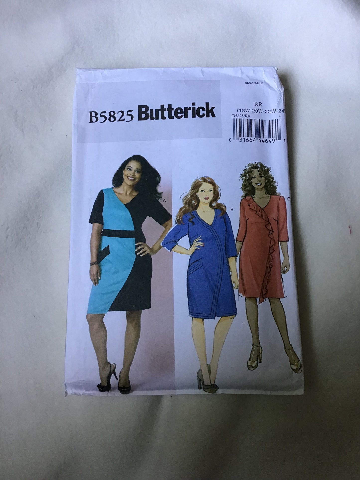 Pattern Butterick B5825 Women's Dress Size 18W-32W