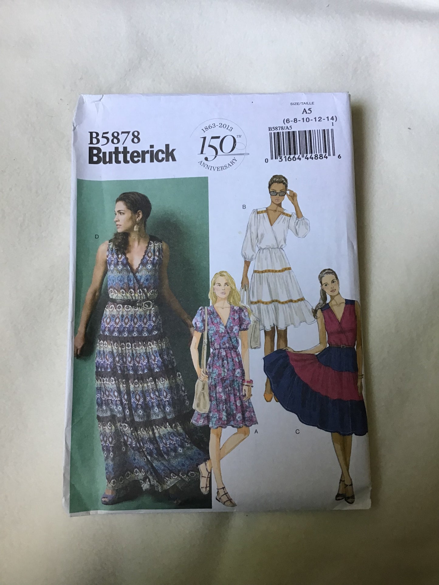 Pattern Butterick B5878 Pullover Women's Dress 6-14