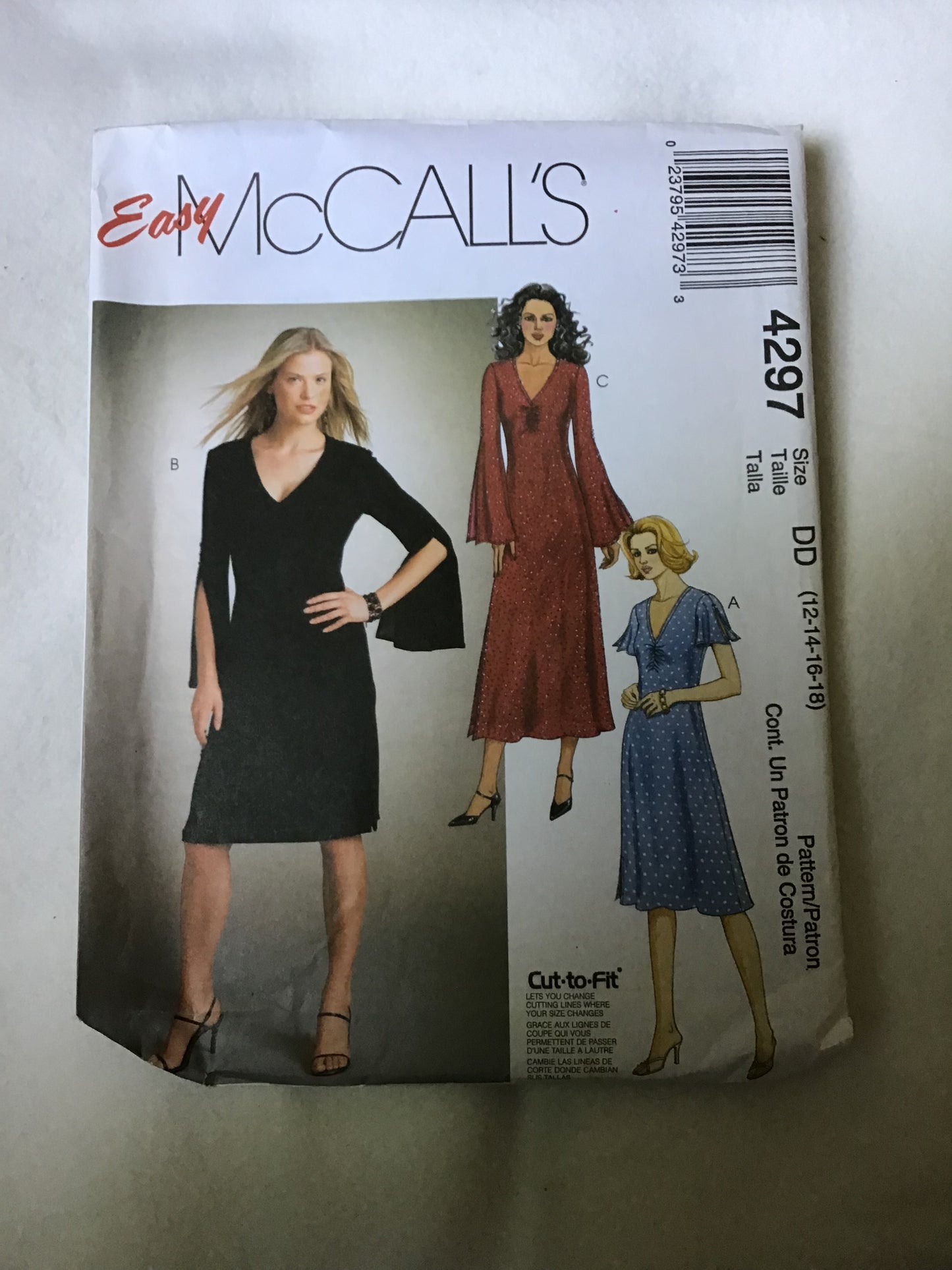 Pattern McCall's 4297 Women's Dresses Size 12-18