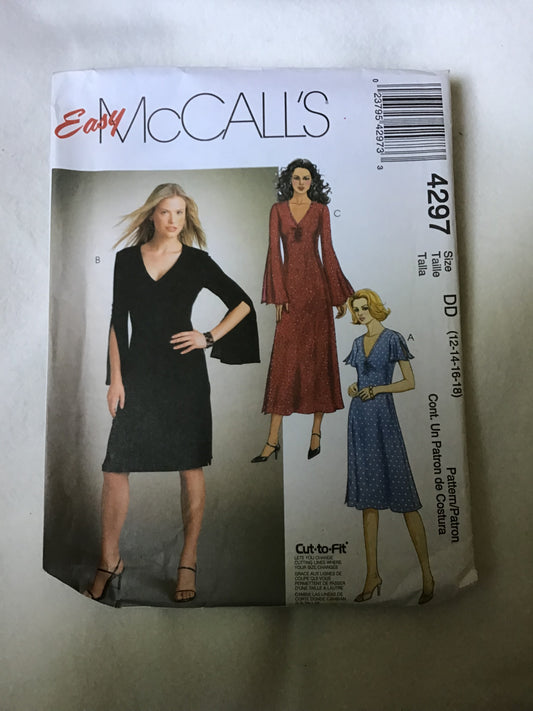 Pattern McCall's 4297 Women's Dresses Size 12-18