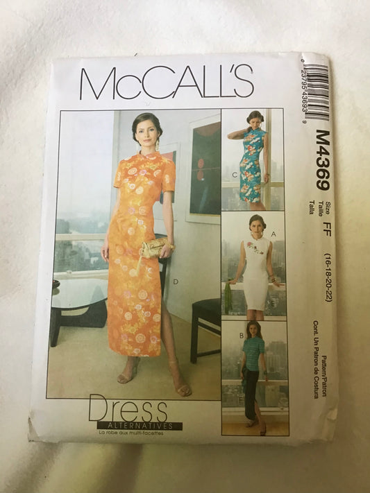 Pattern McCall's M4369 Misses' Tops, Dress & Skirt Size 16-22