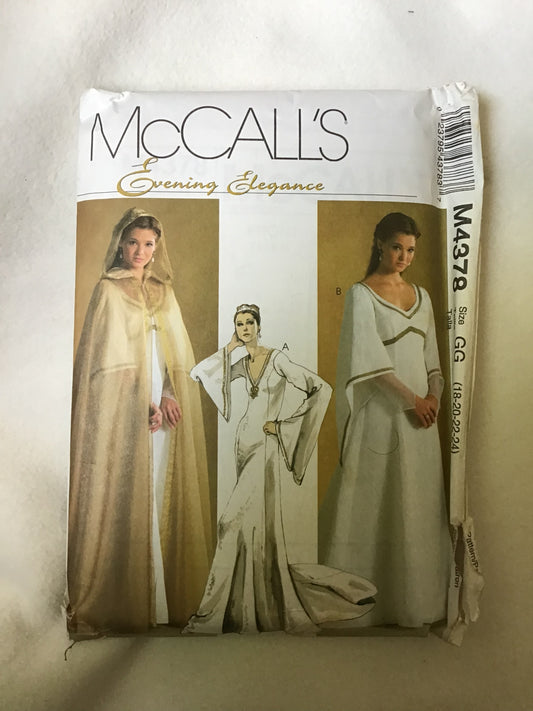 Pattern McCall's M4378 Women's Cape & Lined Dresses