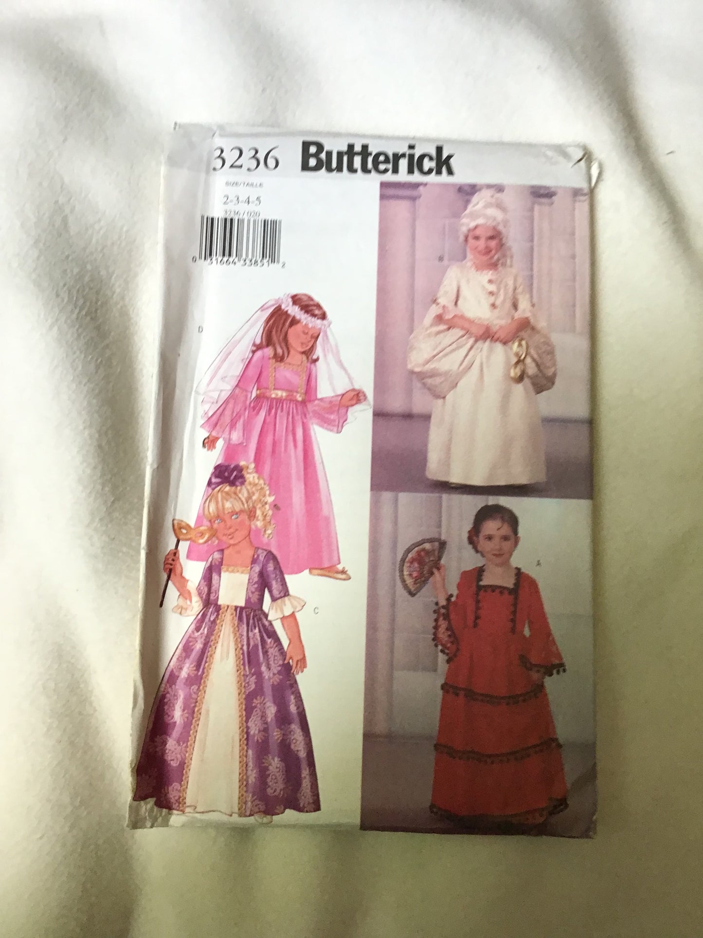 Pattern Butterick 3236 Girl's Costume Dresses Size 2-5
