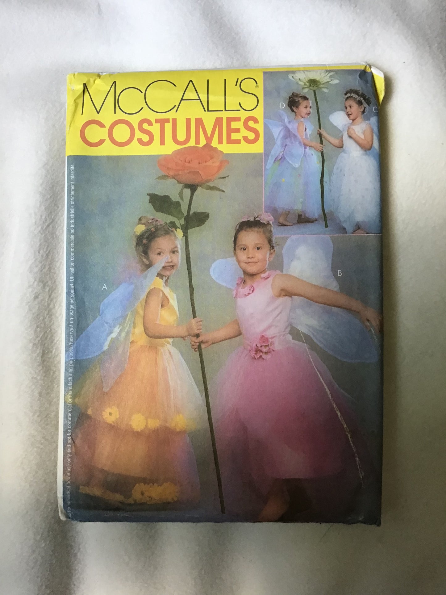 Pattern McCall's 3365 Kids Flower Fairy Costumes with Wings Size 3-8