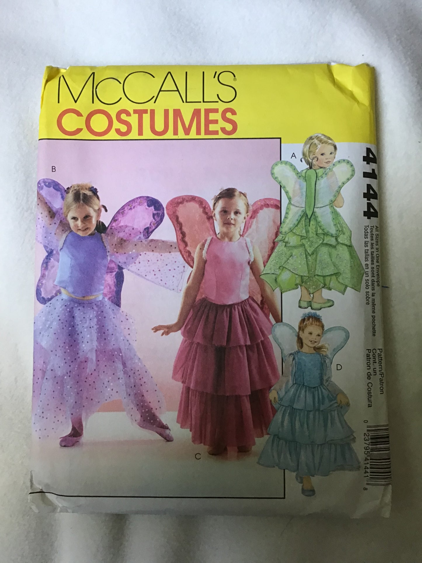 Pattern McCall's 4144 Kids Flower Fairy Costumes with Wings Size 3-8
