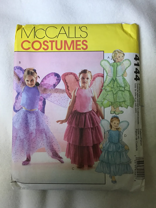 Pattern McCall's 4144 Kids Flower Fairy Costumes with Wings Size 3-8