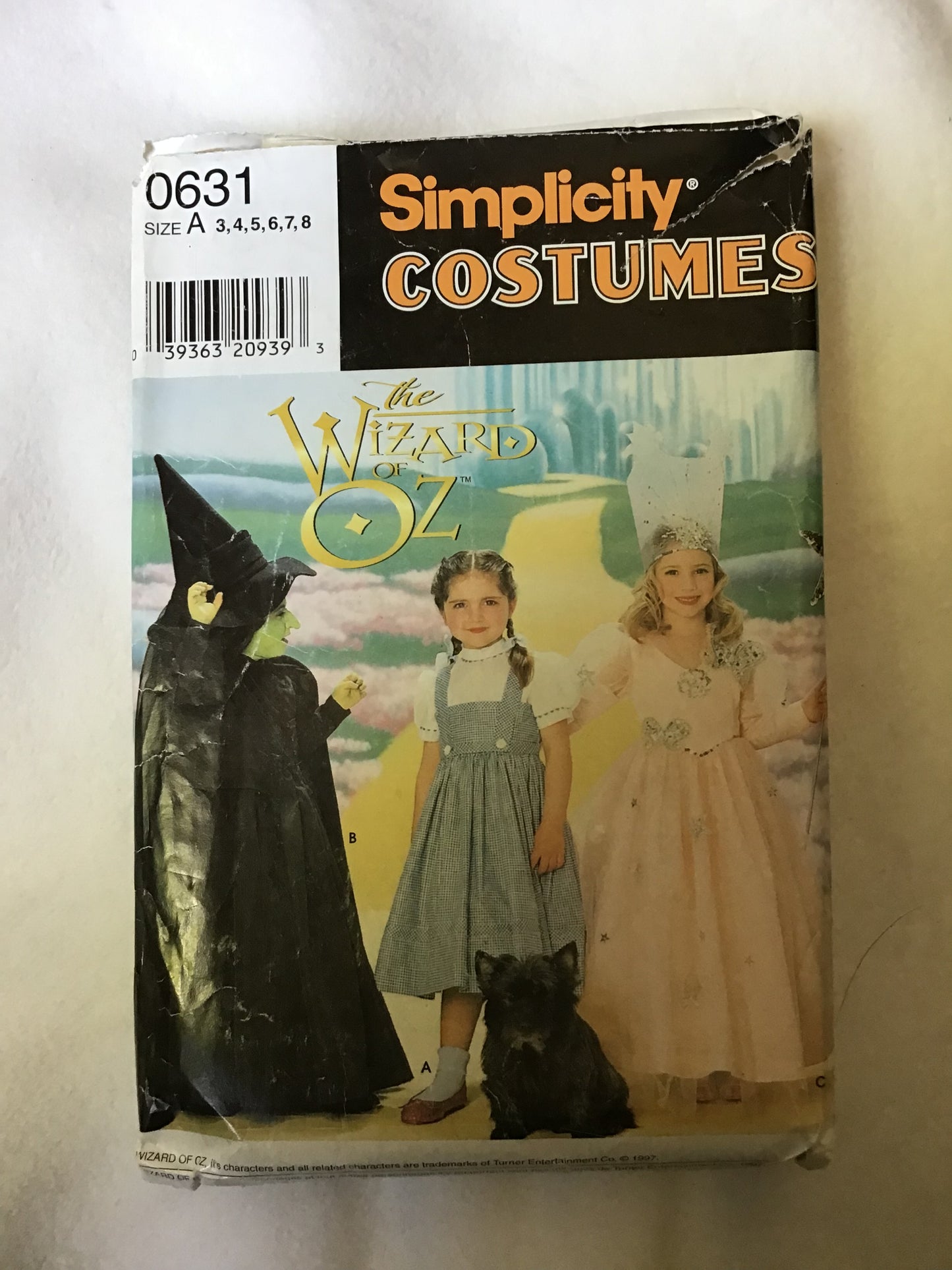 Pattern Simplicity 0631 The Wizard of Oz Girls' Costumes Size 3-8